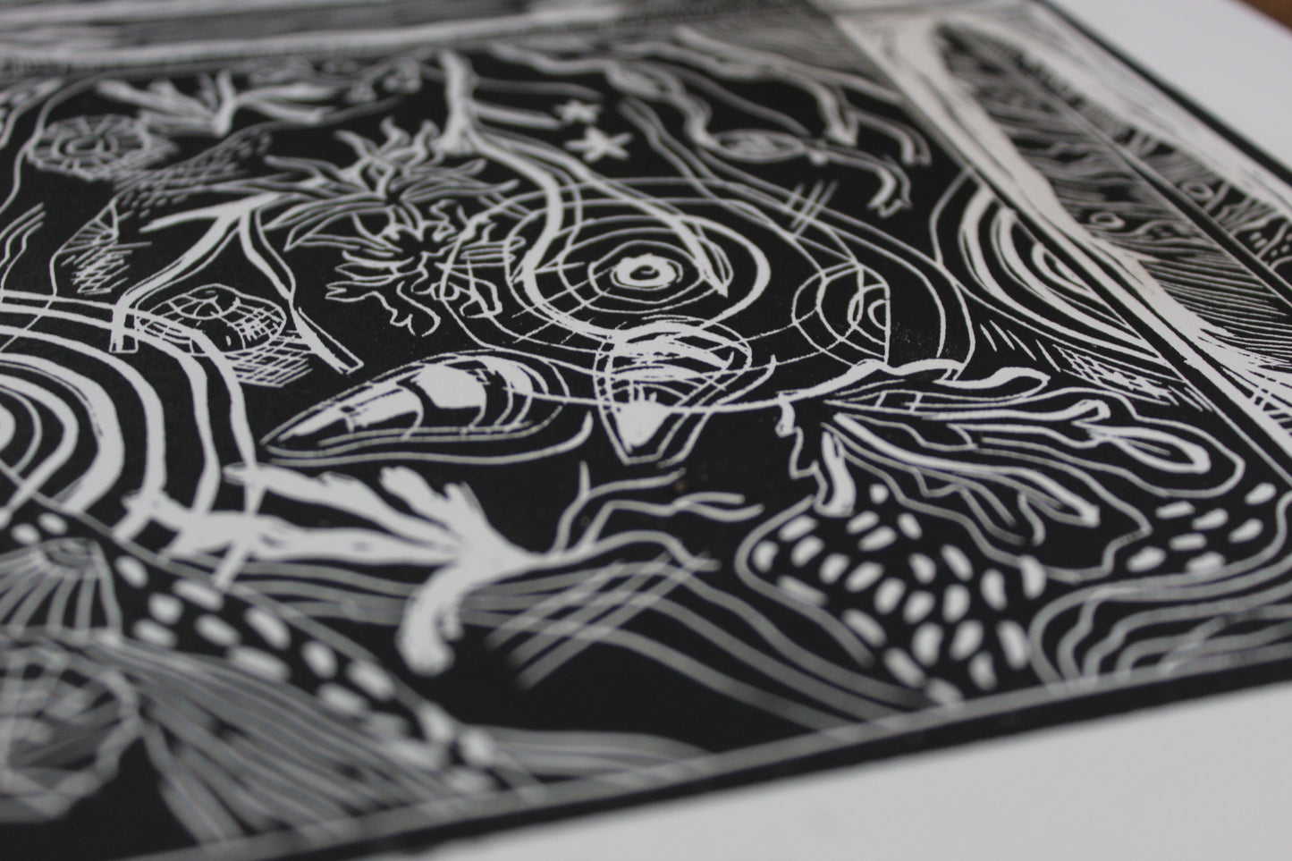 'Gemini' Zodiac, Limited Edition Lino Print, 25x25cm