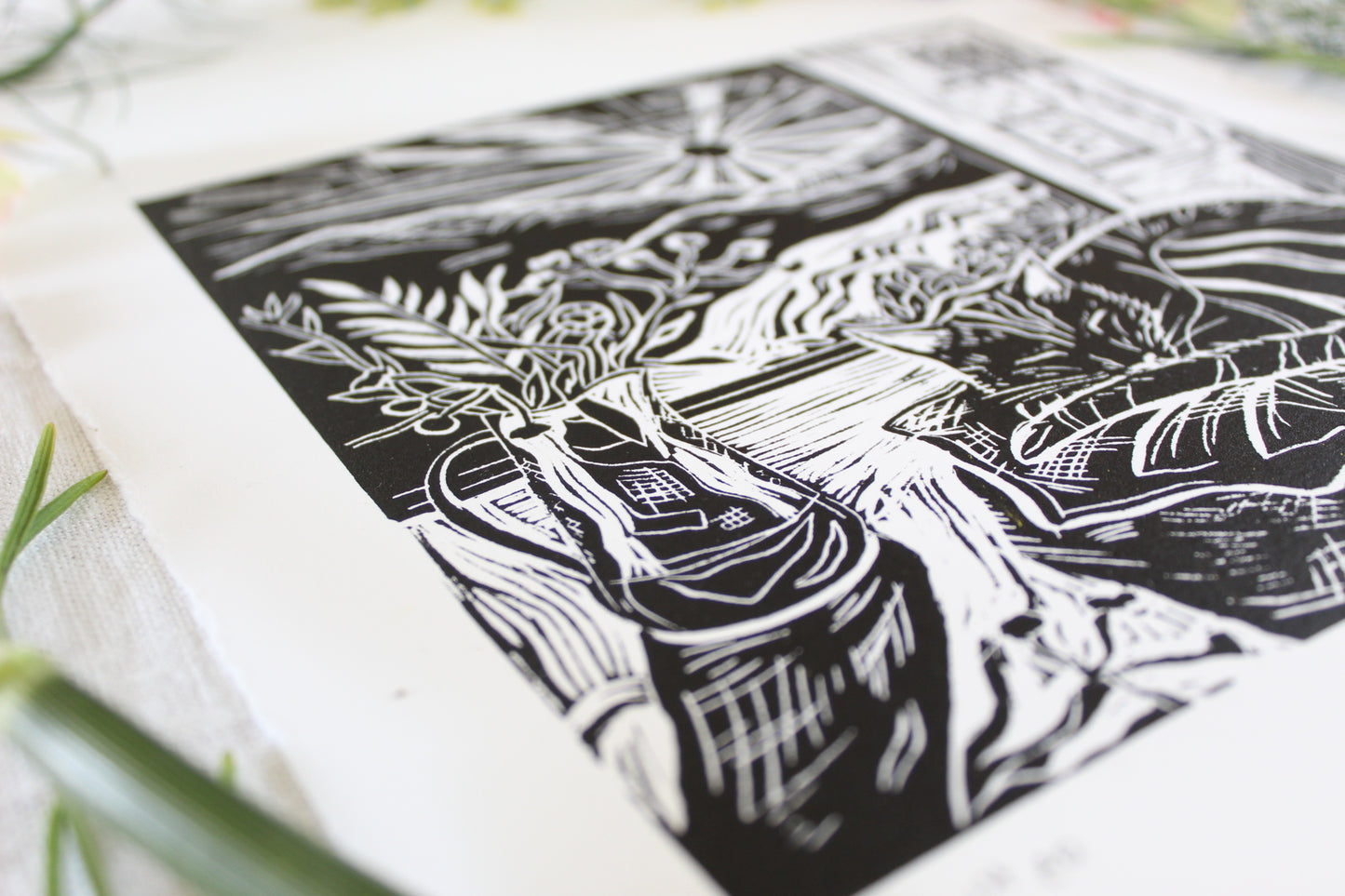 Leo Season Limited Edition Lino Print 20x20cm
