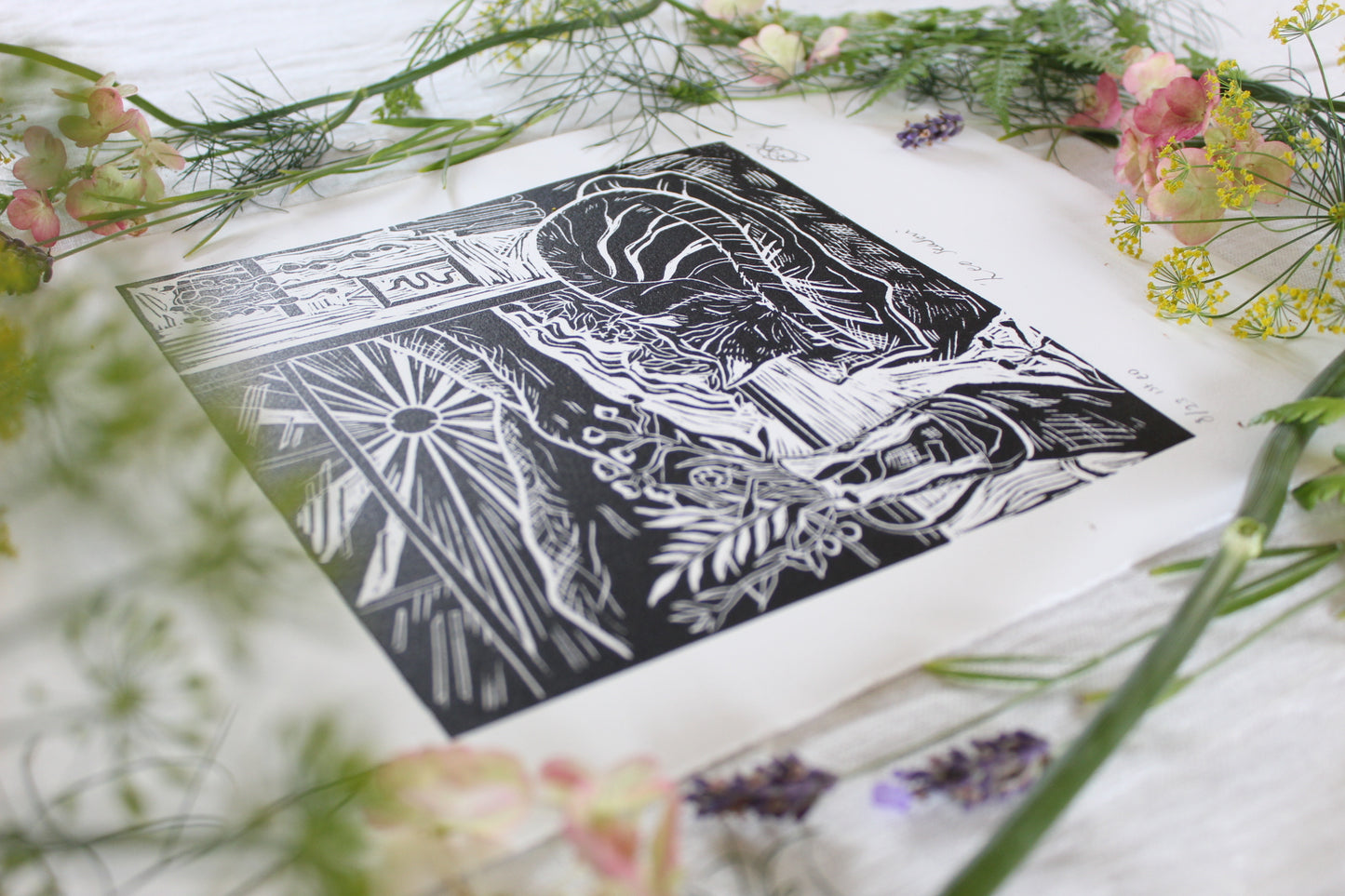 Leo Season Limited Edition Lino Print 20x20cm