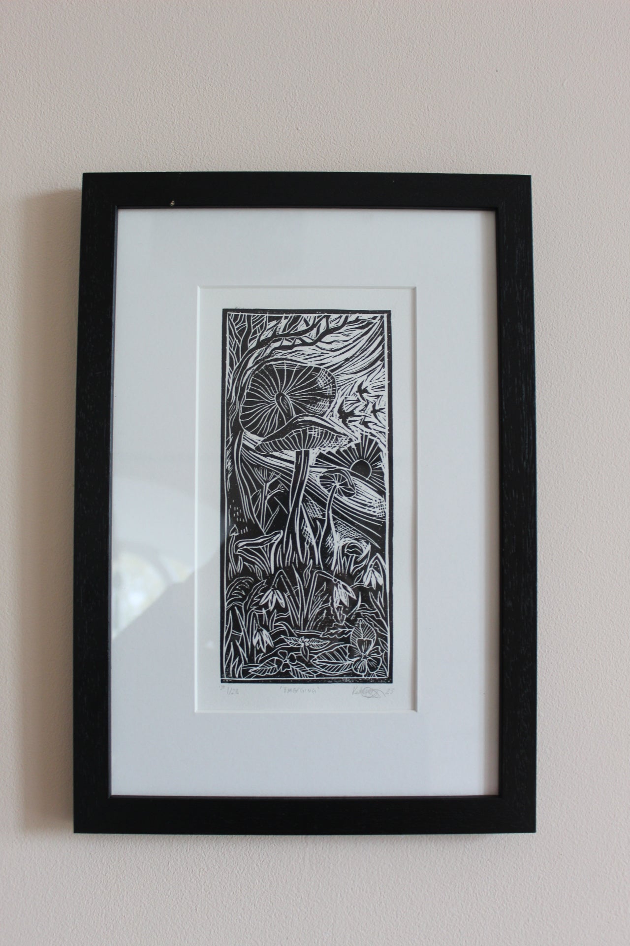 'Imbolc' Limited edition lino print, professionally framed