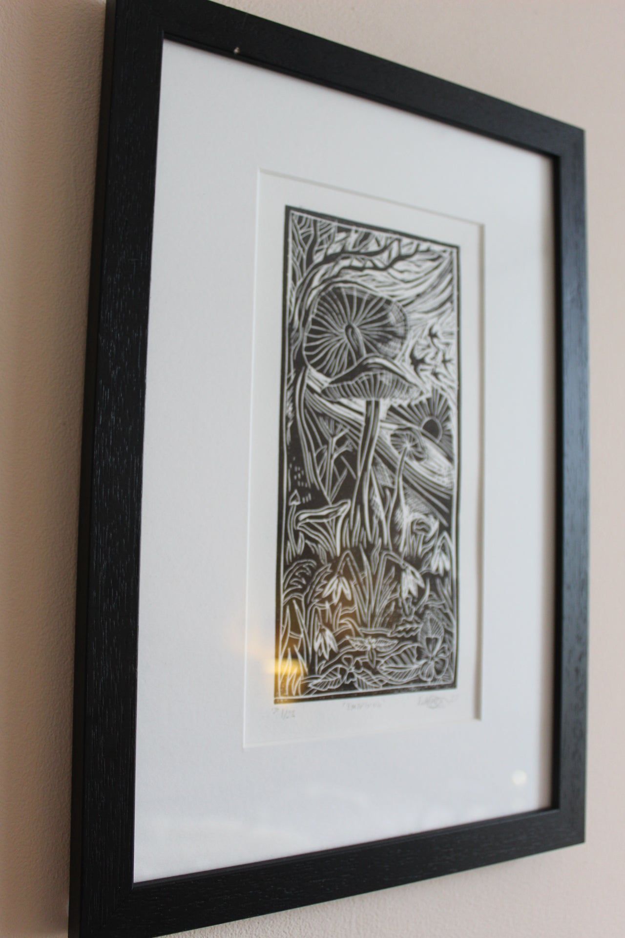 'Imbolc' Limited edition lino print, professionally framed