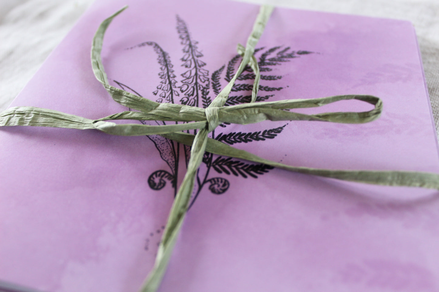 Pack of 4 'Foxgloves and Ferns' Greetings cards