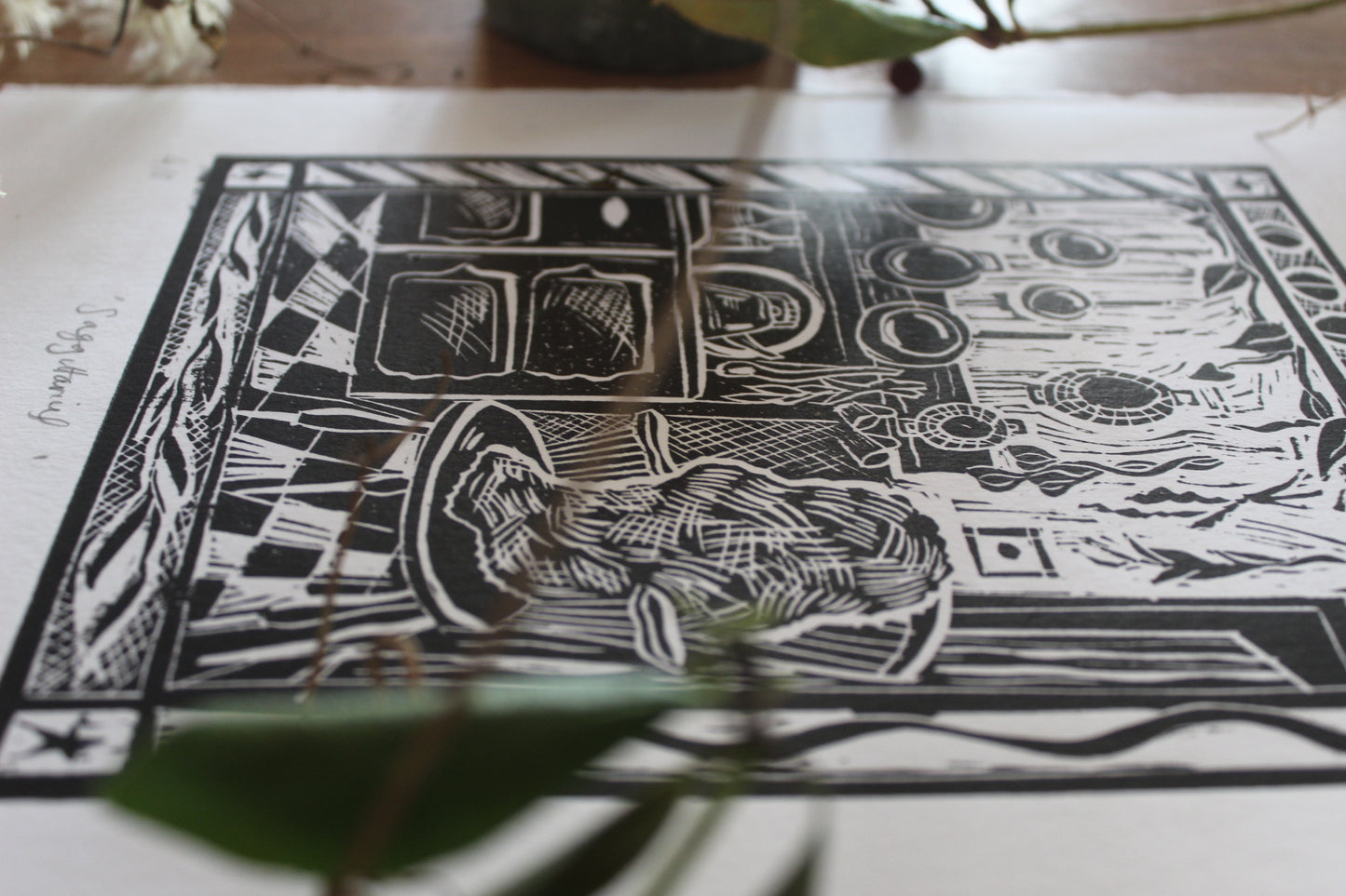 Sagittarius season print 2024, limited edition lino print