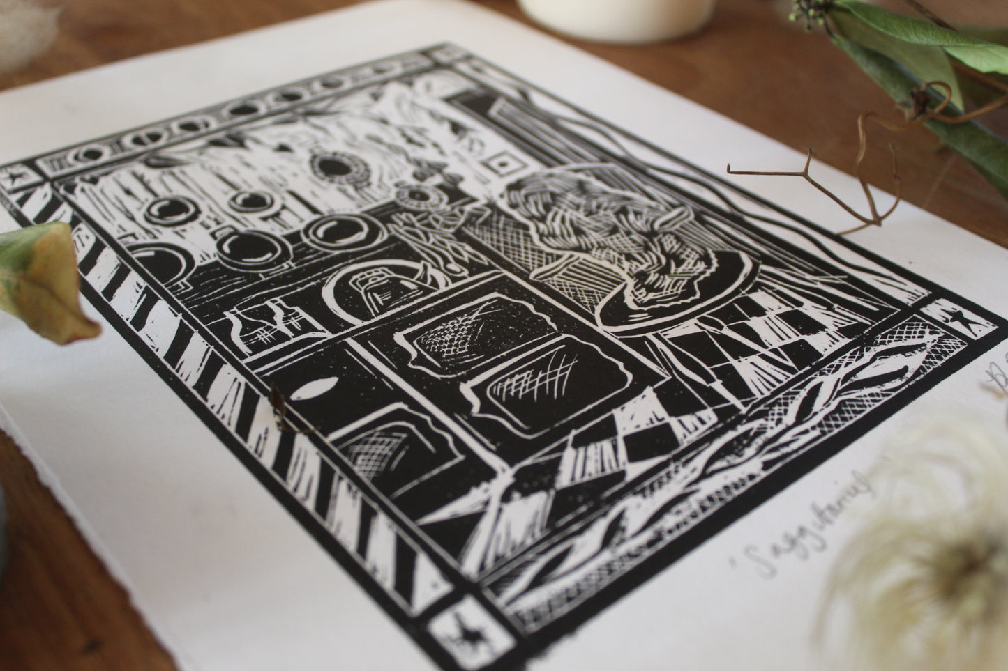 Sagittarius season print 2024, limited edition lino print