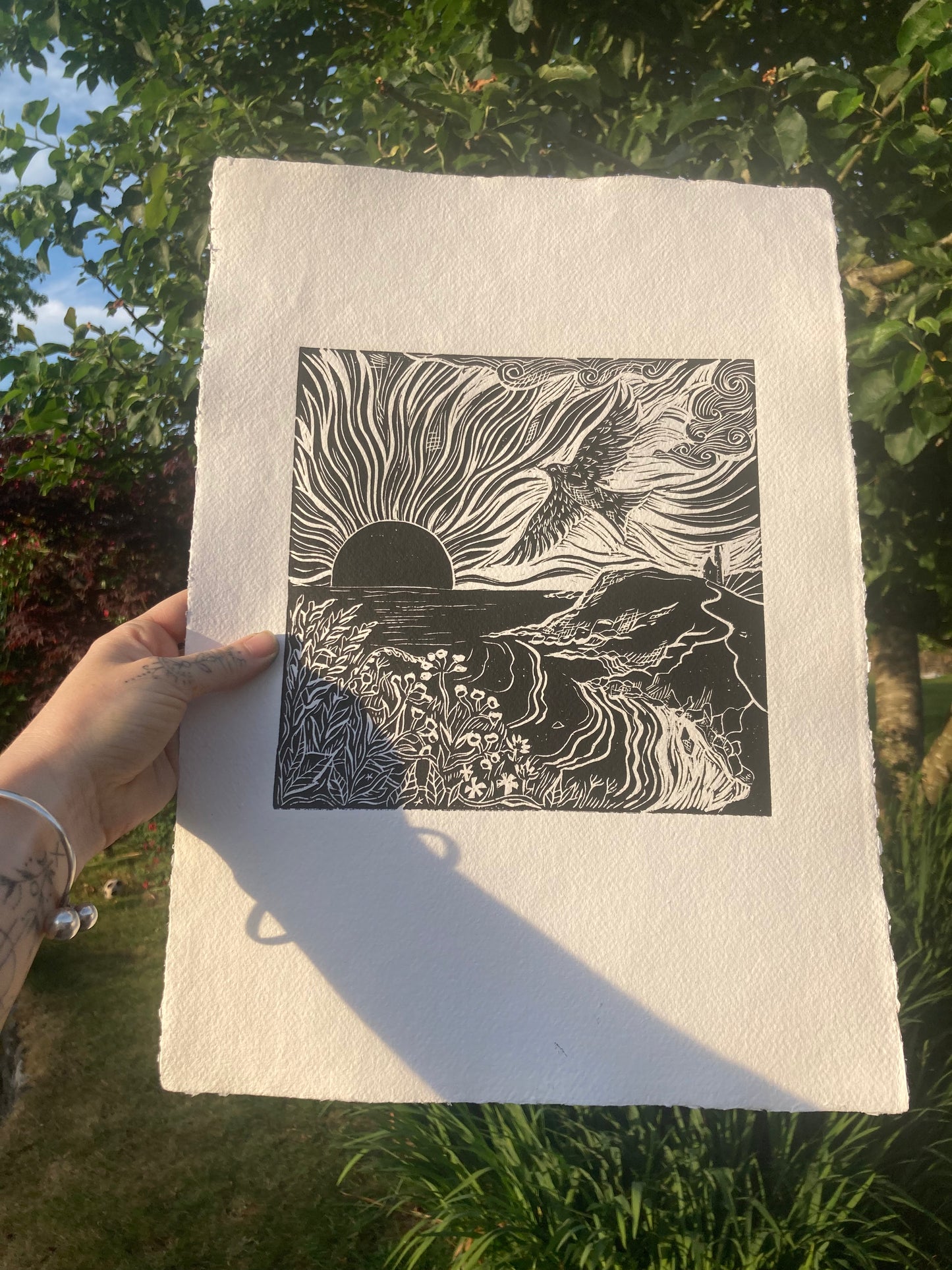 Cancer Season Limited Edition Lino print, 20x20cm