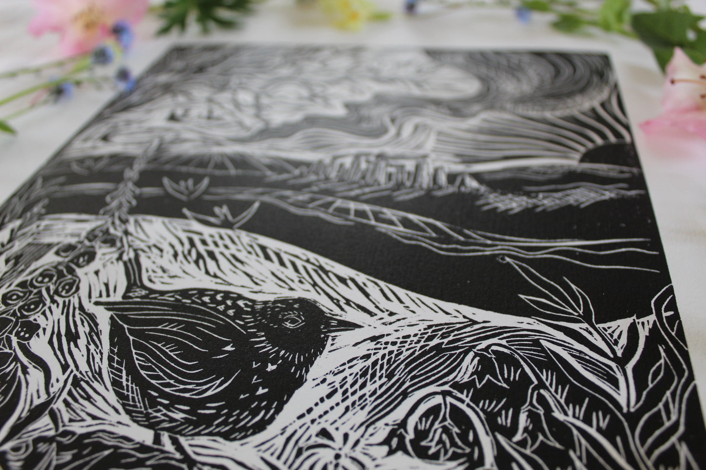 'Solstice Stones' Limited Edition lino print, 27.5 x 38cm