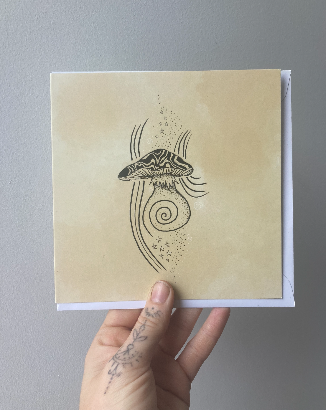 Pack of 4 'Magic mushroom' Greetings card