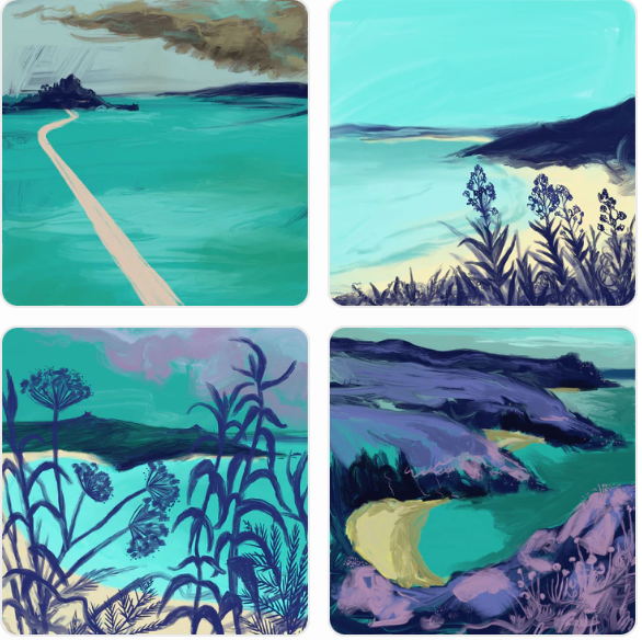 RESTOCK COMING SOON - Pack of 4 West Cornwall greetings Card