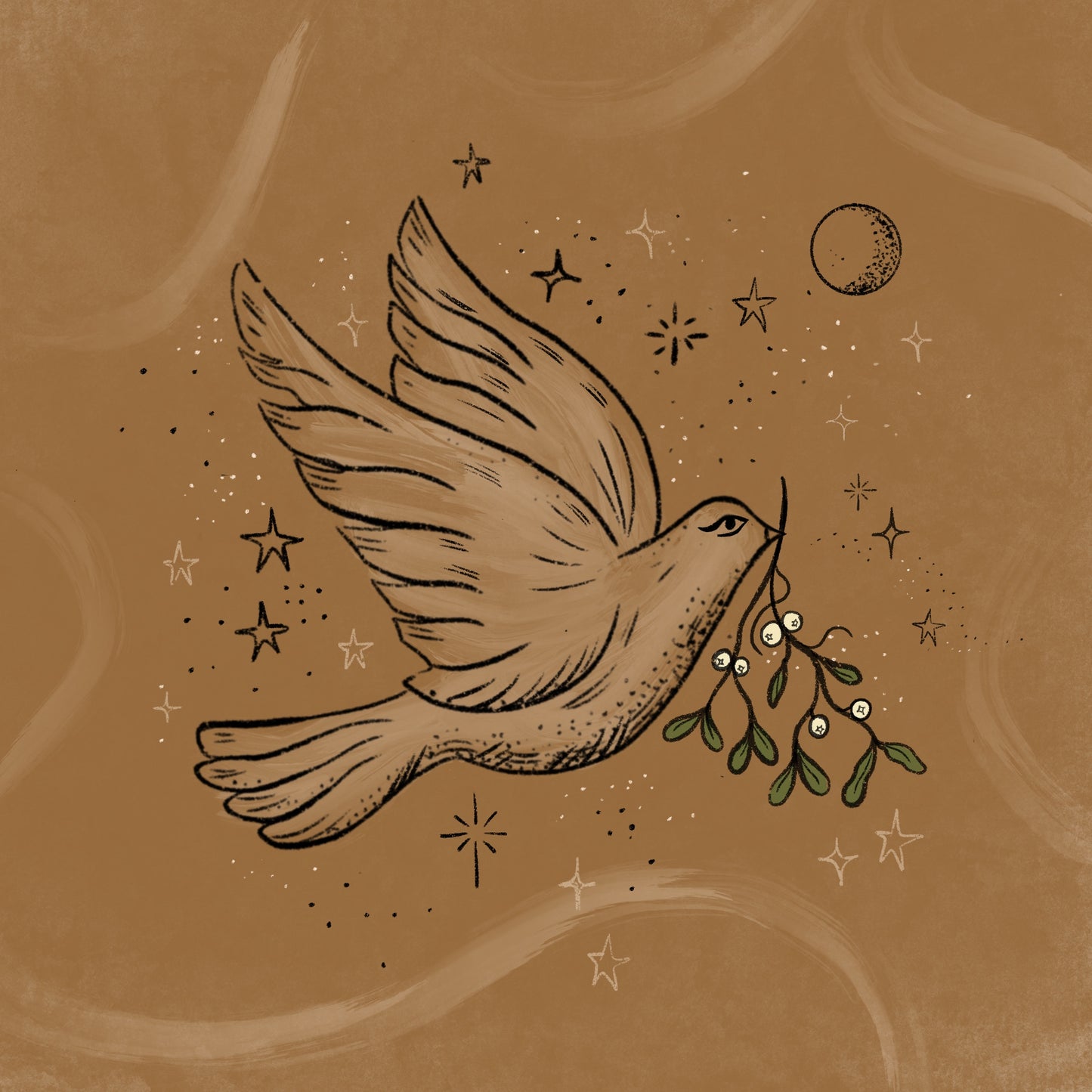 Pack of 4 'Peace for Yule' Christmas Greetings card