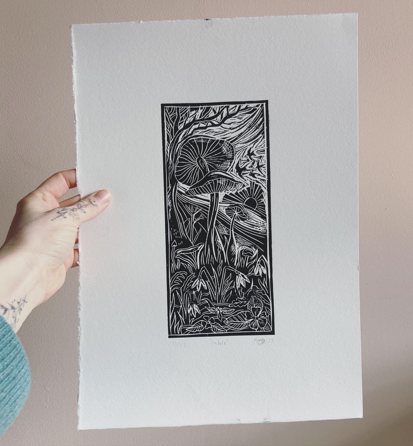 'Imbolc' Limited edition lino print, A3