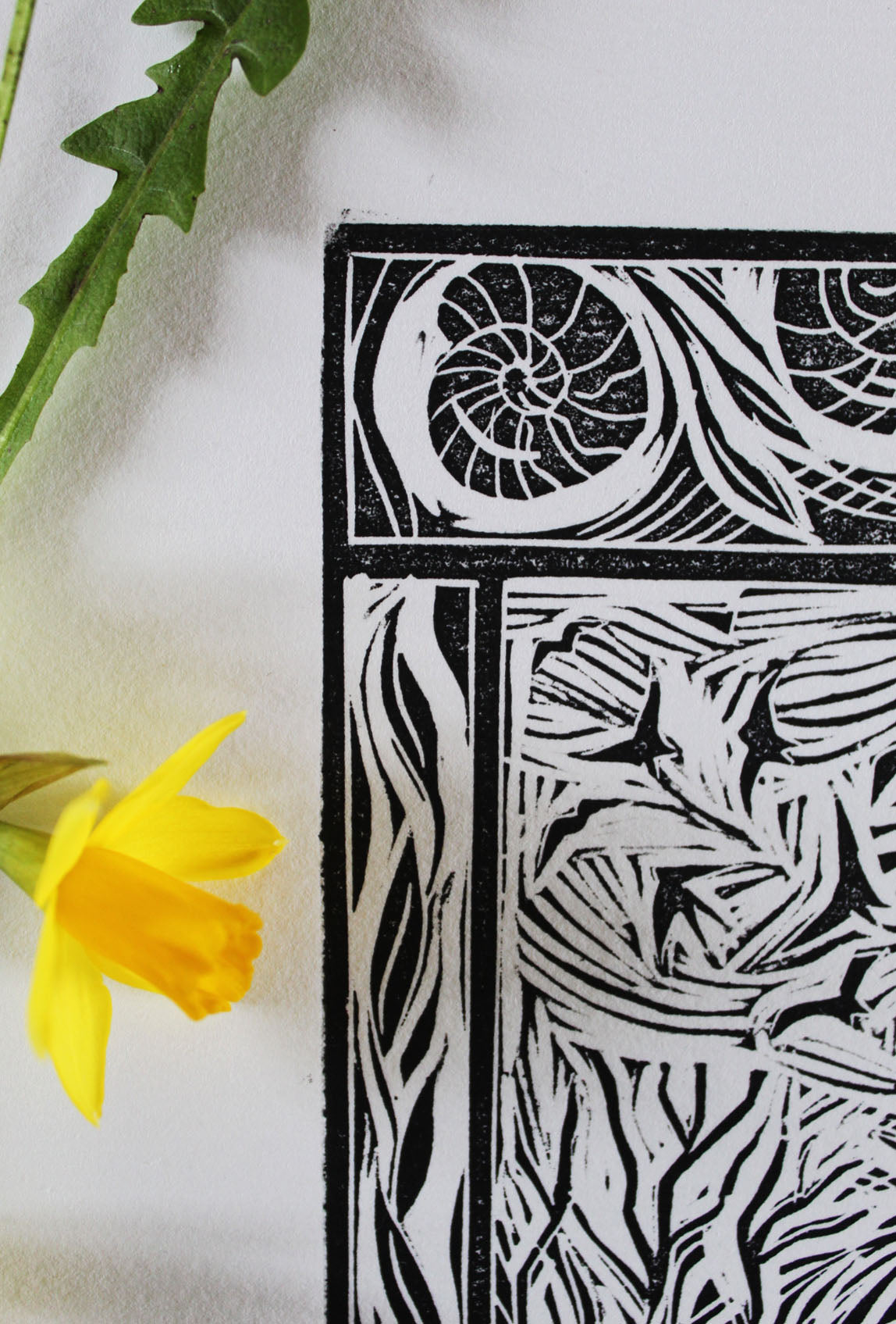 'The Tor, Chalice Wells Gardens' Limited edition lino print, 25x 34cm