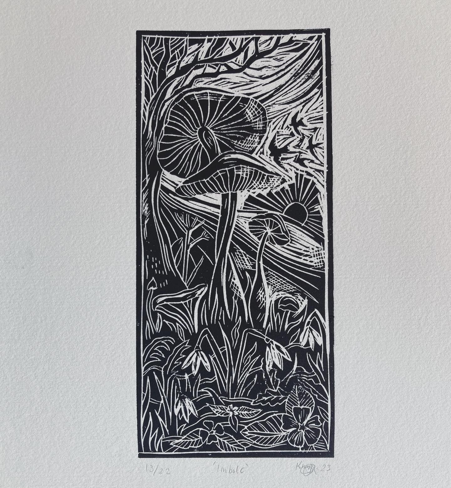 'Imbolc' Limited edition lino print, A3