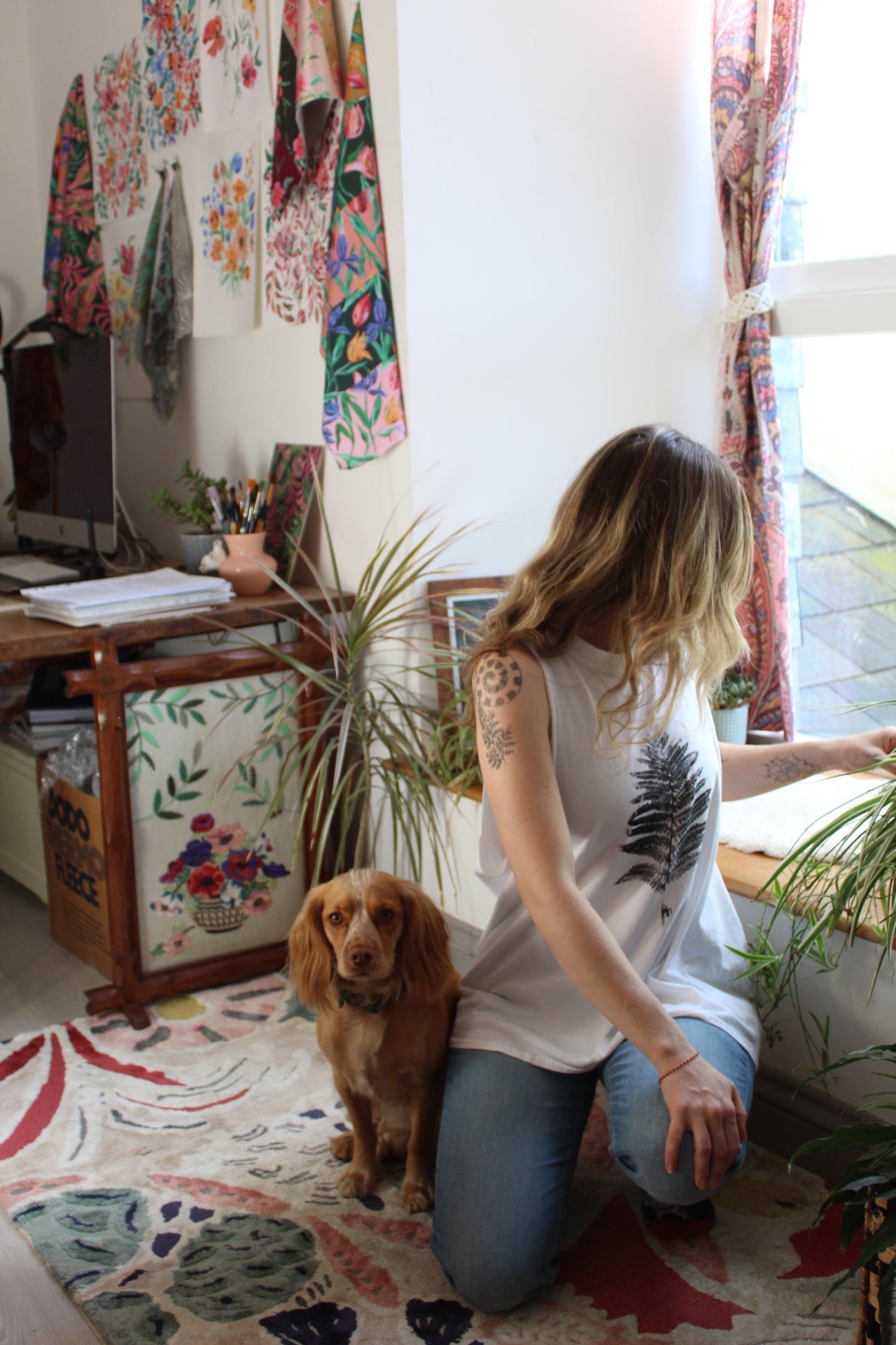 'Feeling Ferny' Hand printed, limited edition up-cycled vest top