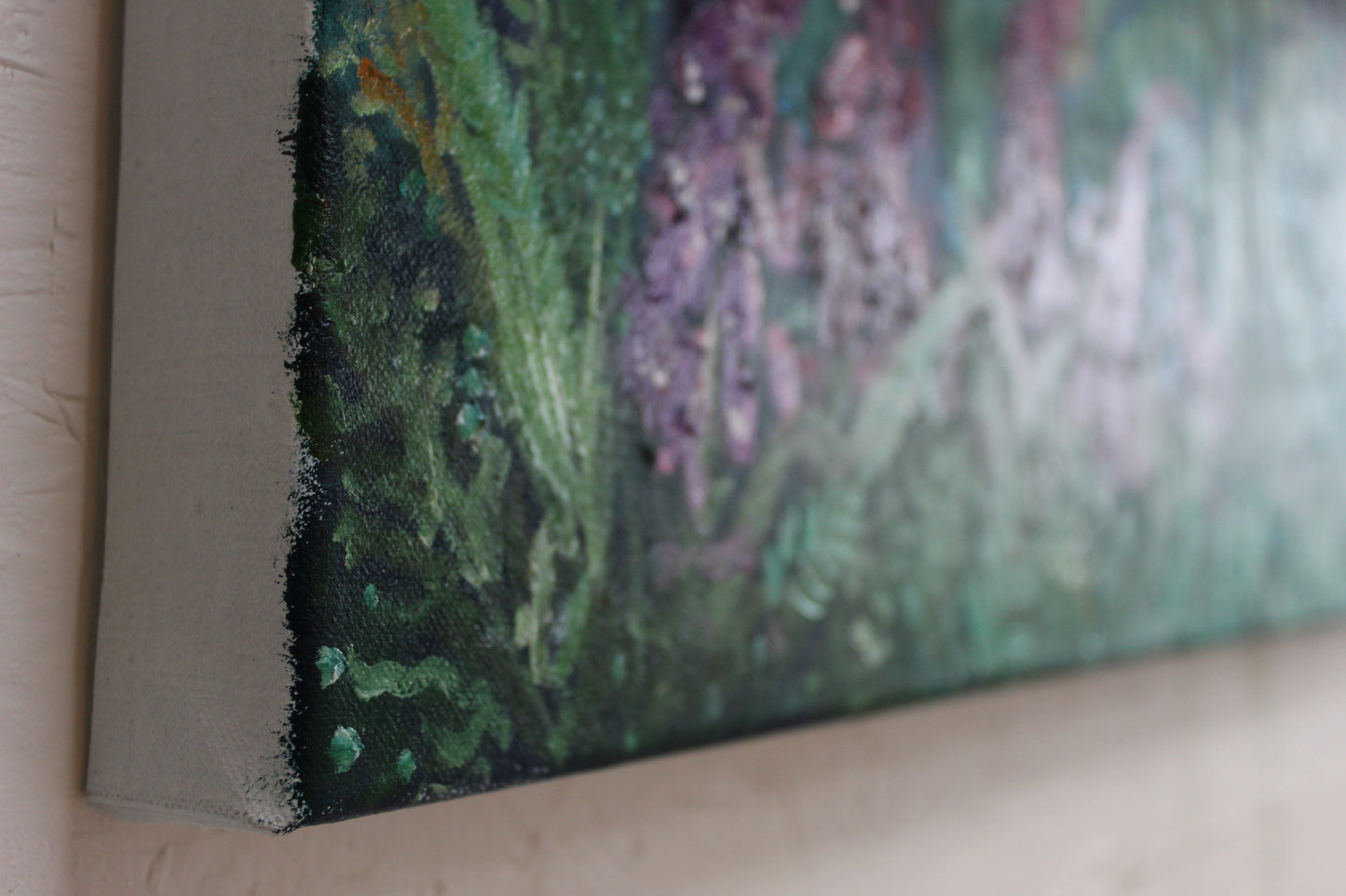 'Last of the summer foxgloves' Original Oil on Canvas 80x50cm