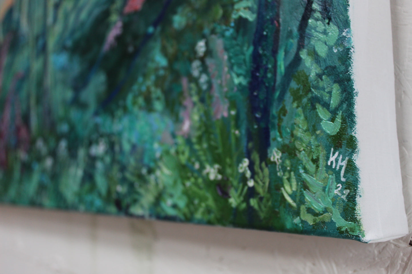 'Last of the summer foxgloves' Original Oil on Canvas 80x50cm