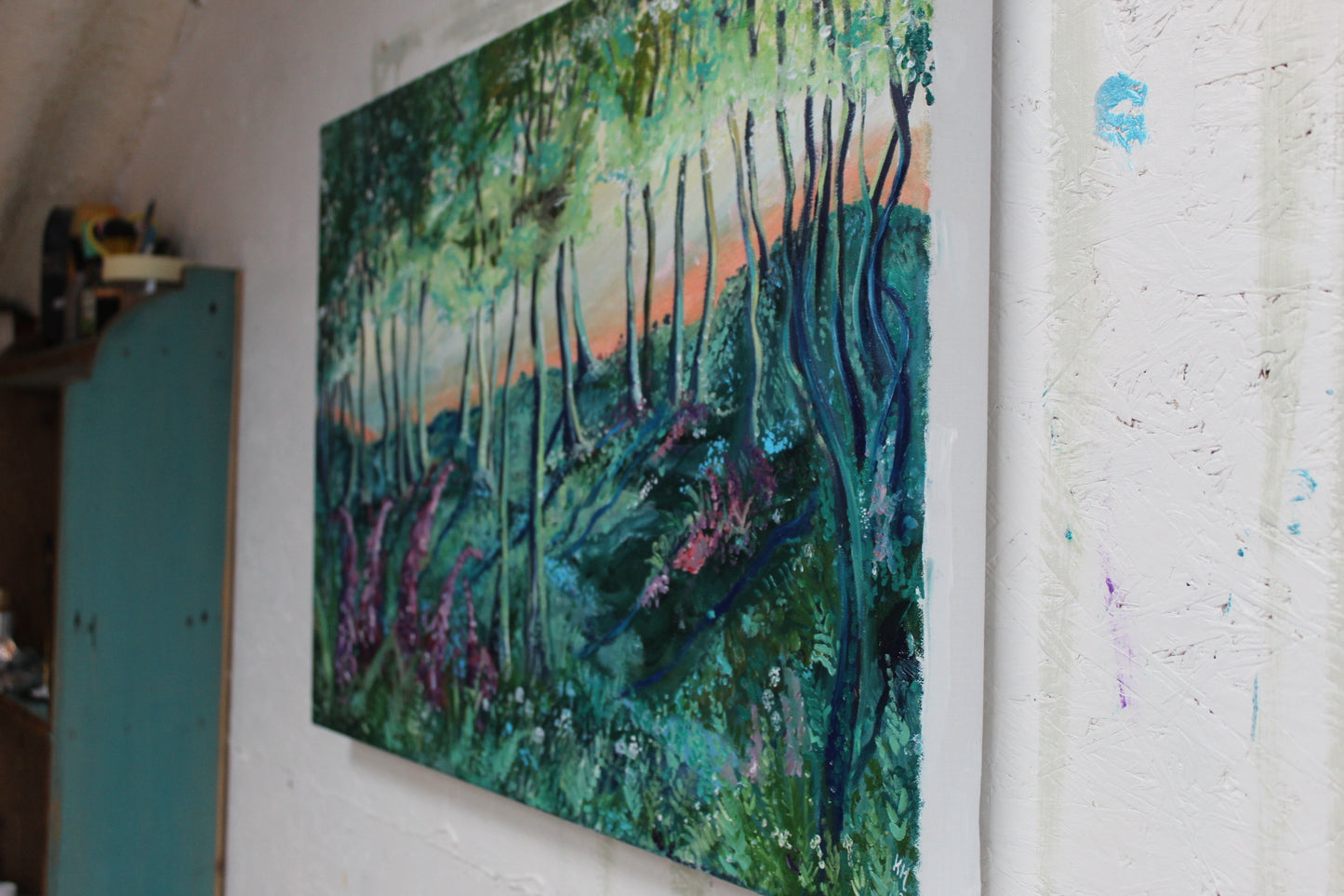 'Last of the summer foxgloves' Original Oil on Canvas 80x50cm