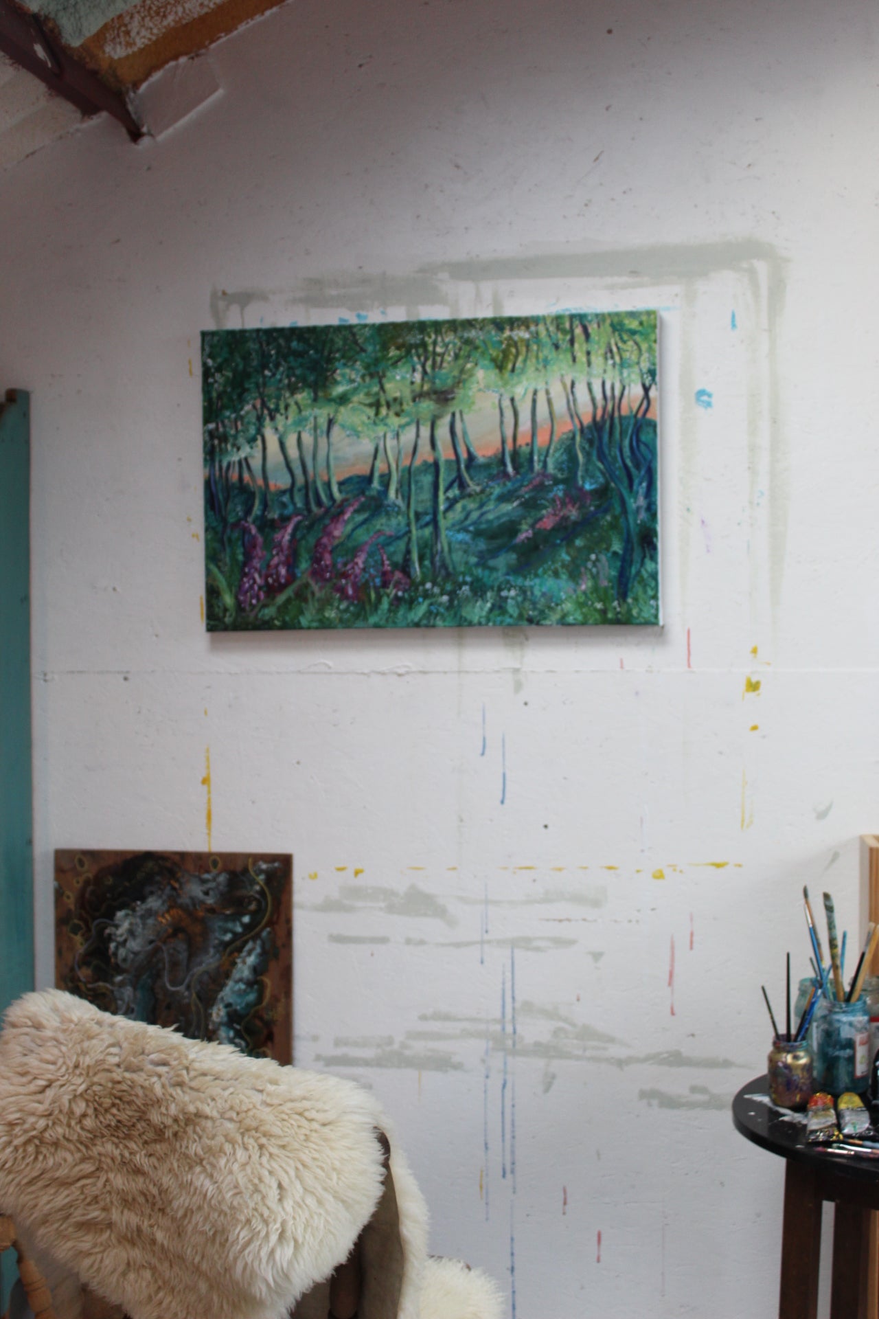 'Last of the summer foxgloves' Original Oil on Canvas 80x50cm