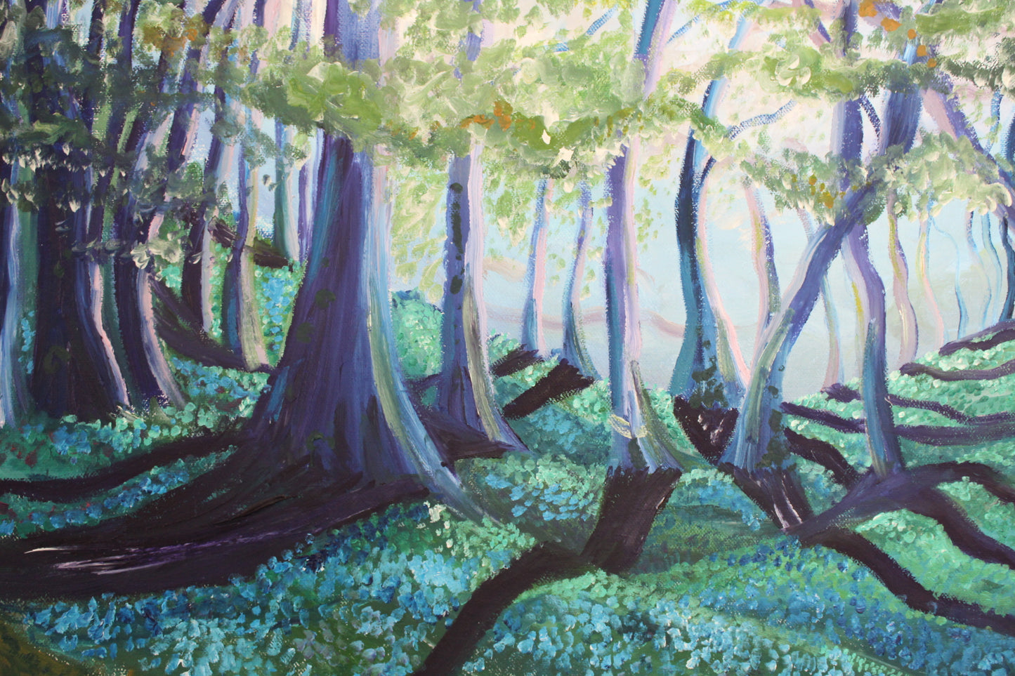 'Blue Woodlands' Original oil on canvas, 60x60cm