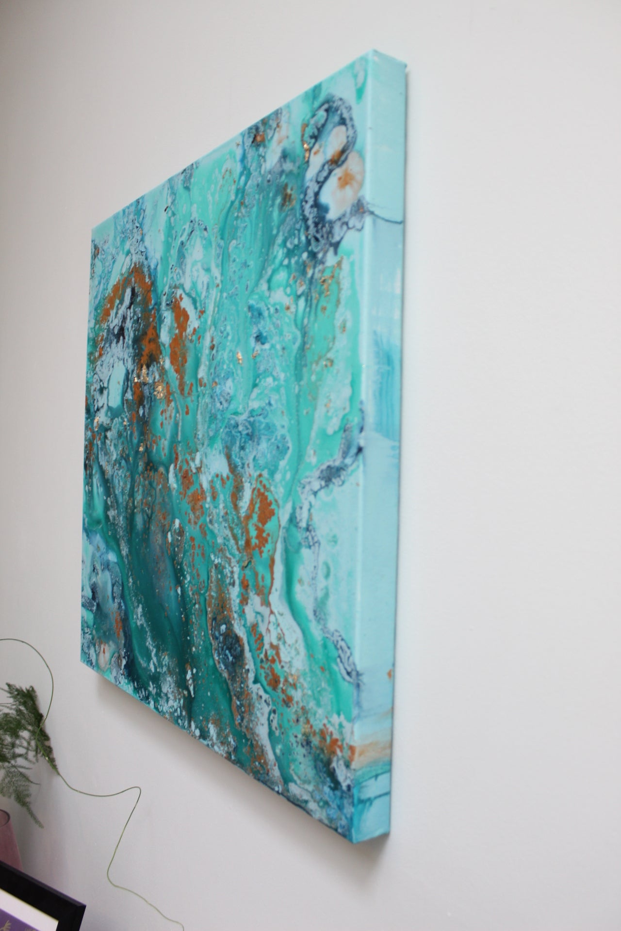 'Azure Blue seas' Original painting on canvas, 60cm x 60cm