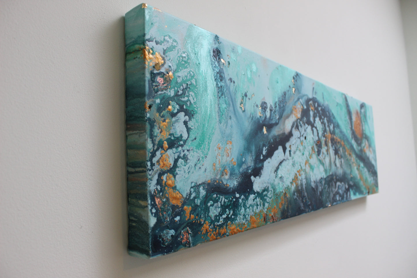 'Indigo seas' Original painting on canvas, 30 x 100cm