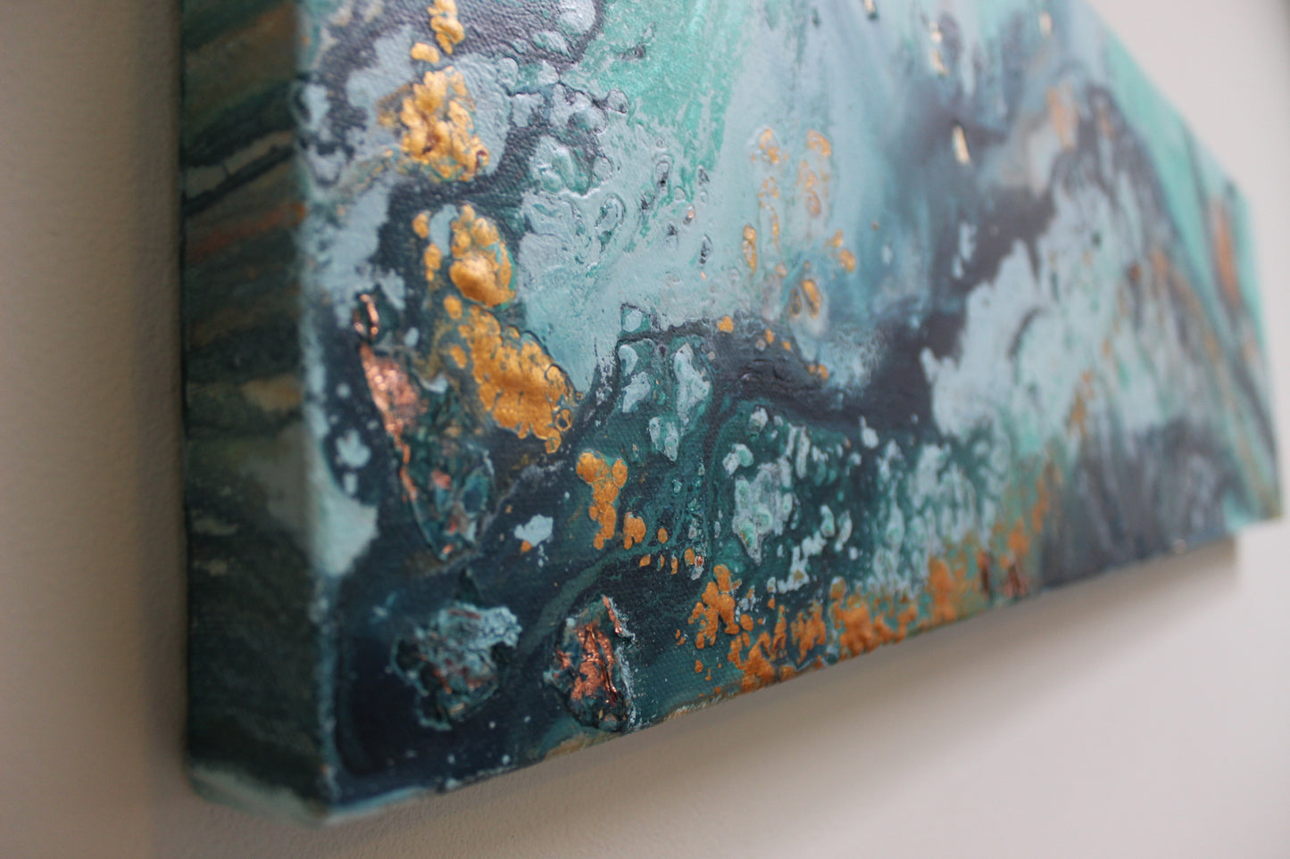 'Indigo seas' Original painting on canvas, 30 x 100cm