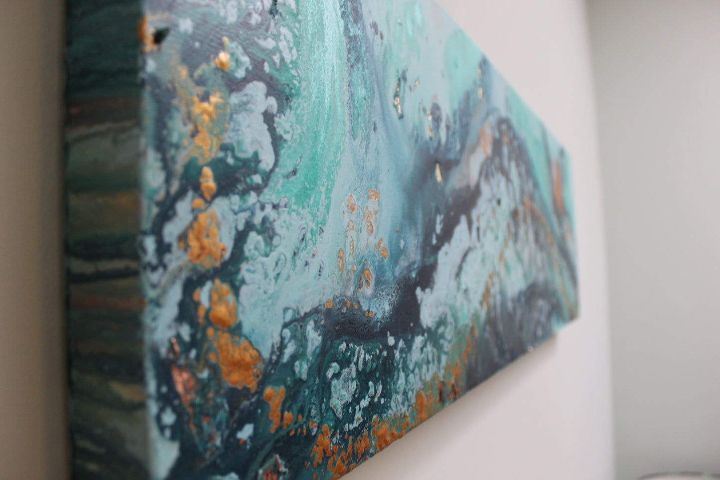 'Indigo seas' Original painting on canvas, 30 x 100cm