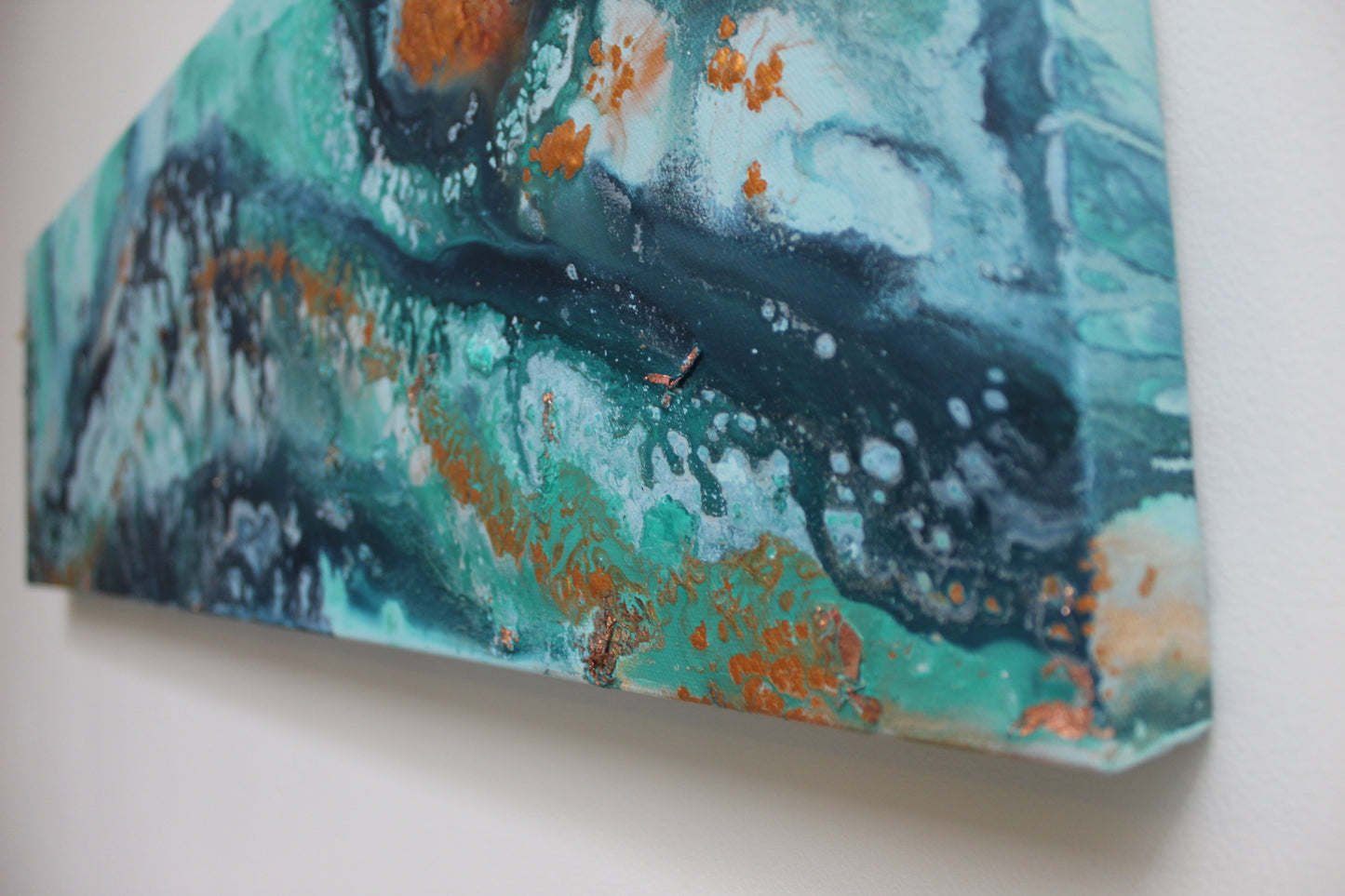 'Indigo seas' Original painting on canvas, 30 x 100cm