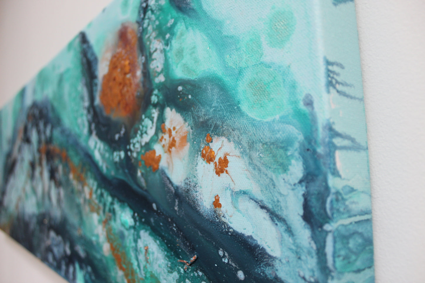 'Indigo seas' Original painting on canvas, 30 x 100cm