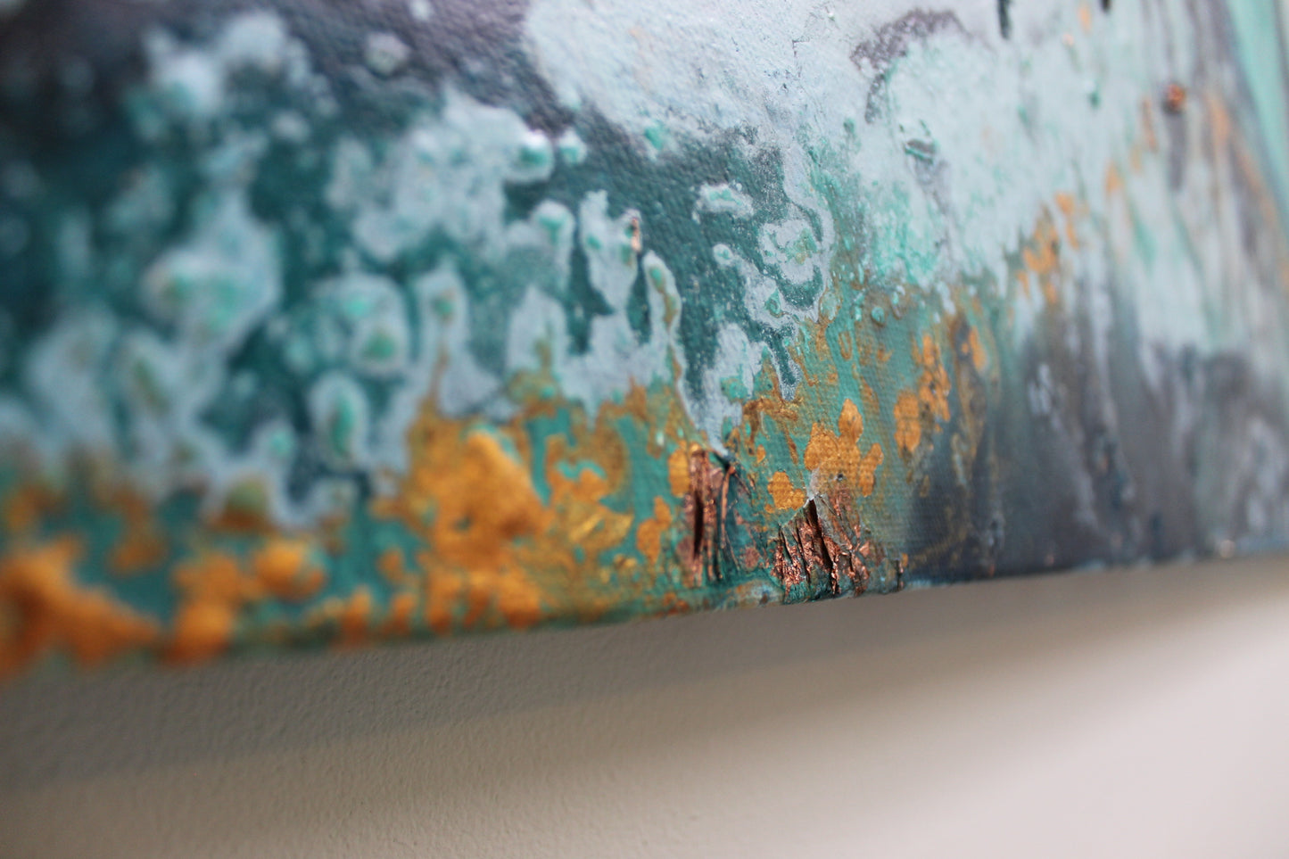 'Indigo seas' Original painting on canvas, 30 x 100cm