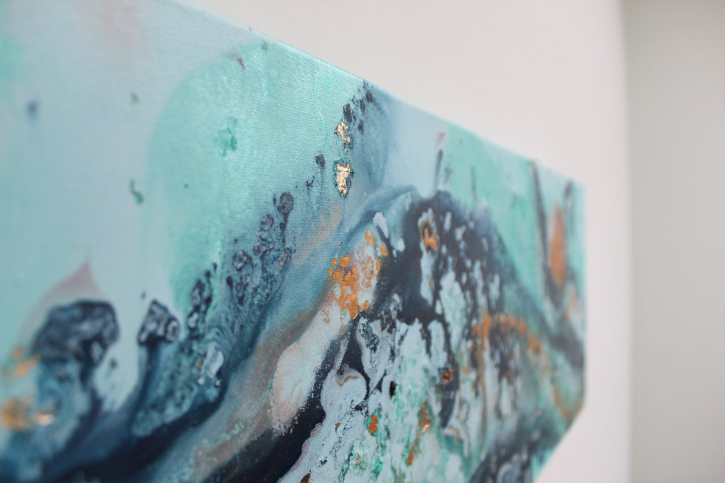 'Indigo seas' Original painting on canvas, 30 x 100cm
