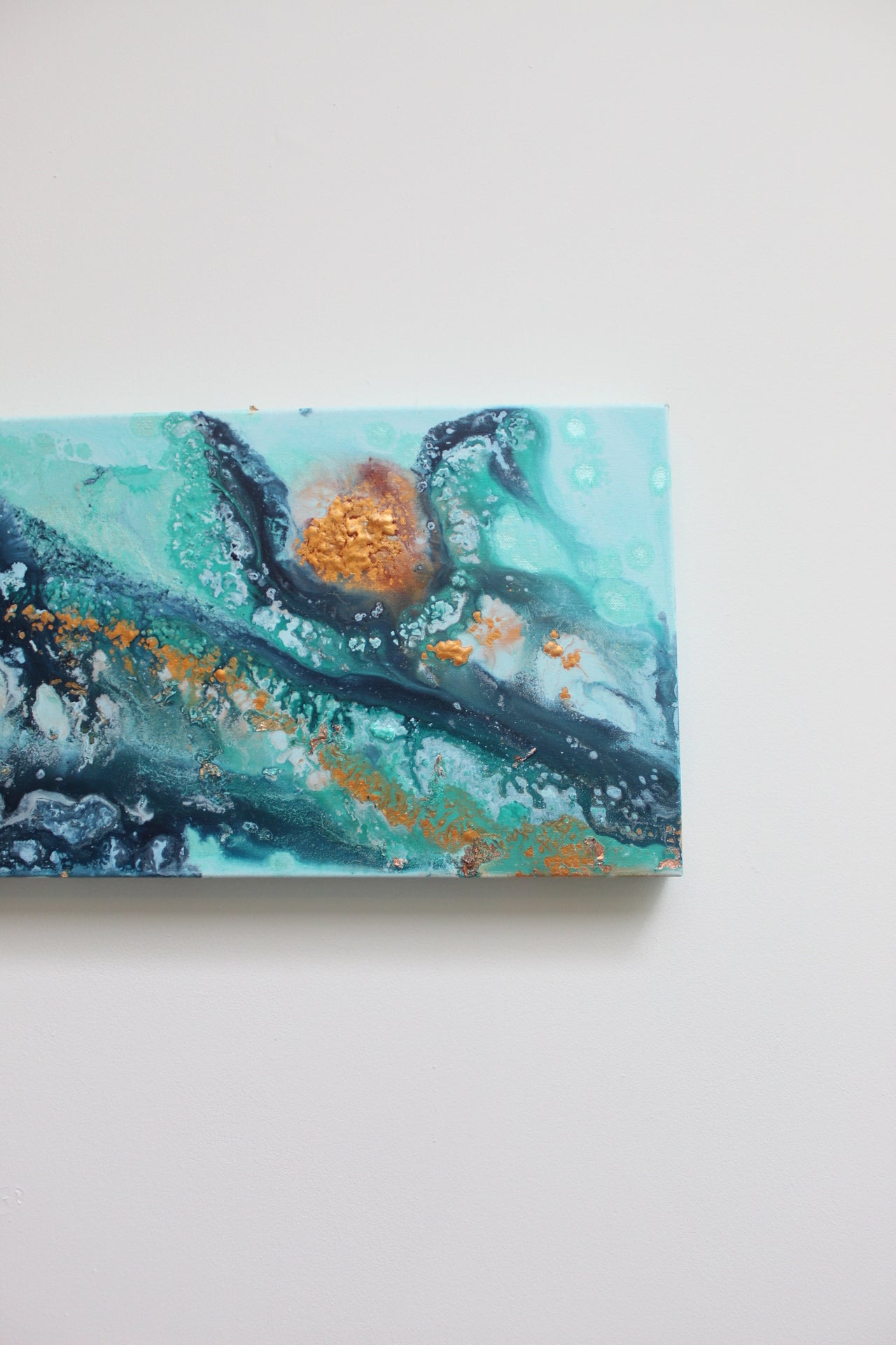 'Indigo seas' Original painting on canvas, 30 x 100cm