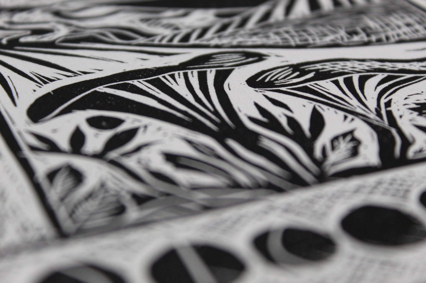 'Autumn Roll Rims' Limited Edition Lino Print 25x18cm