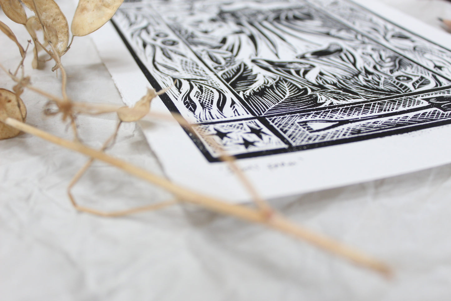 'Scotts Farm' Limited Edition Lino Print 25x18cm