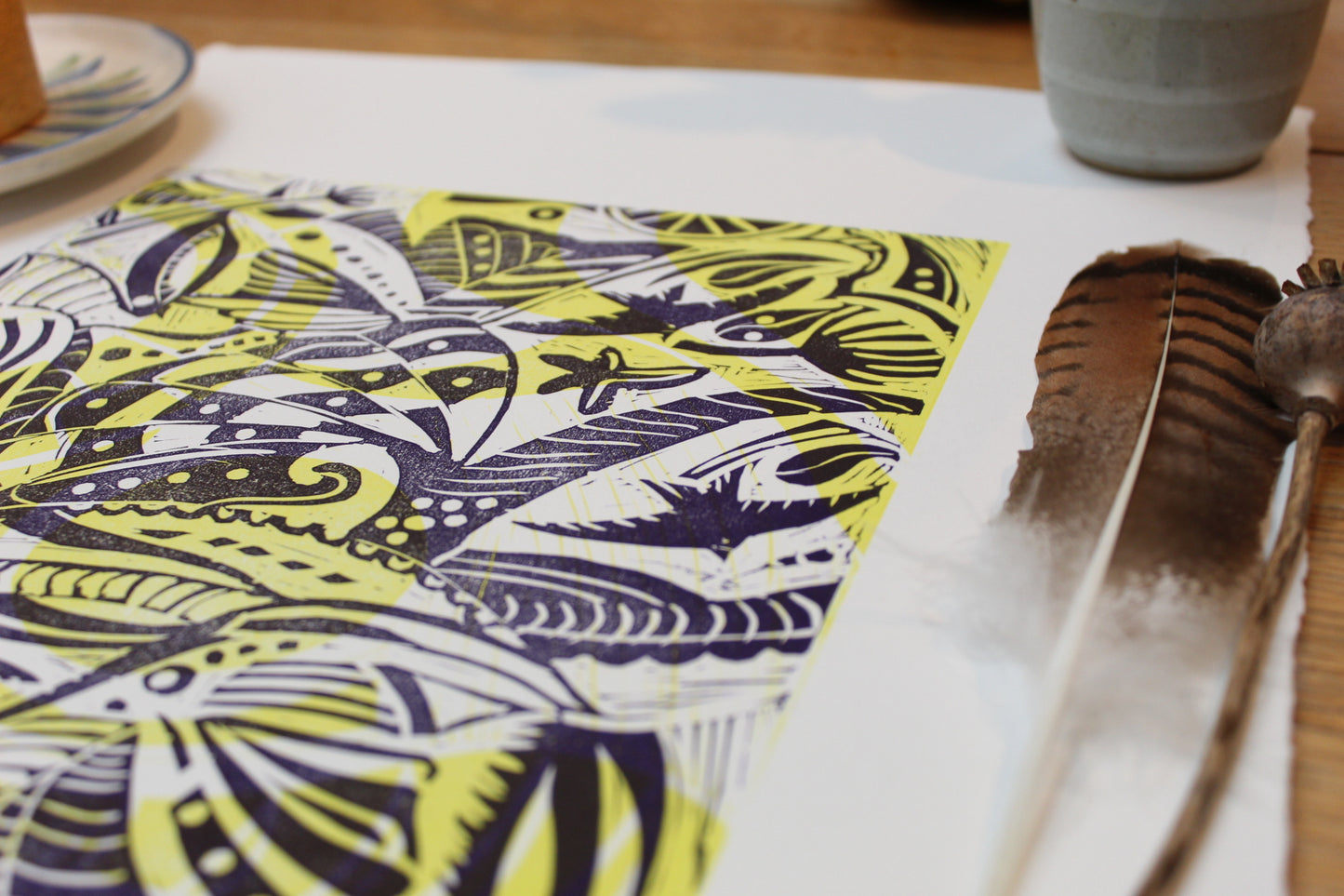 'Nura' Limited Edition, Lino Print, A3