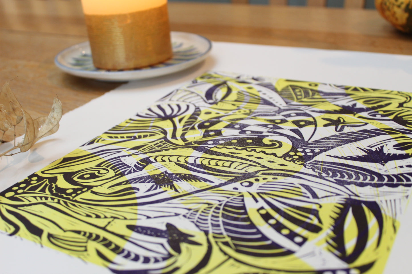 'Nura' Limited Edition, Lino Print, A3