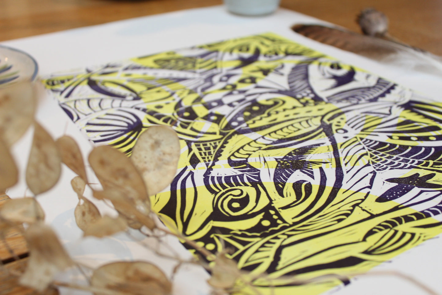 'Nura' Limited Edition, Lino Print, A3