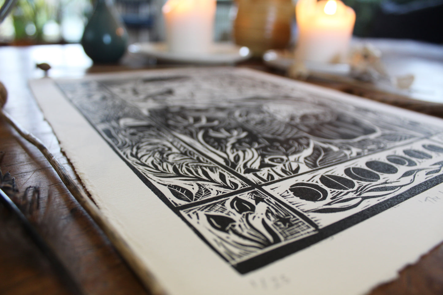 'The Beginning' Limited Edition Lino Print, Paper 35x25cm
