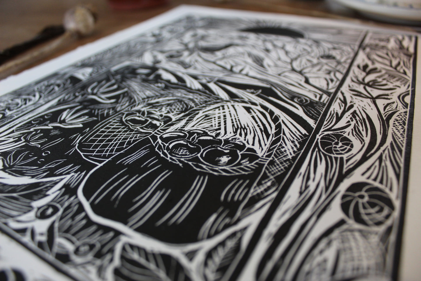 'The Beginning' Limited Edition Lino Print, Paper 35x25cm