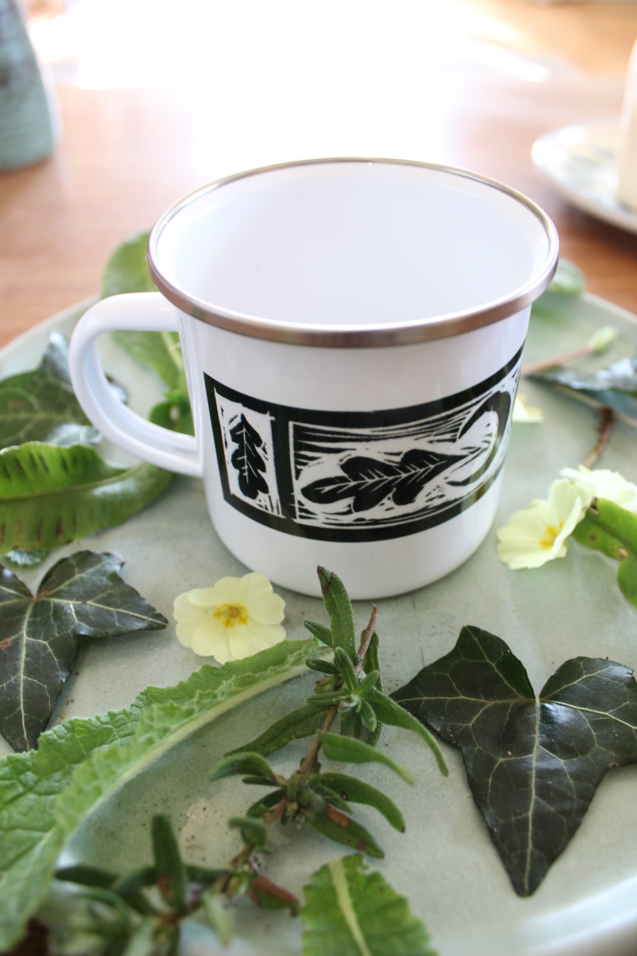 'The Goddess' Ferns and Flow Printed, Enamel Mug