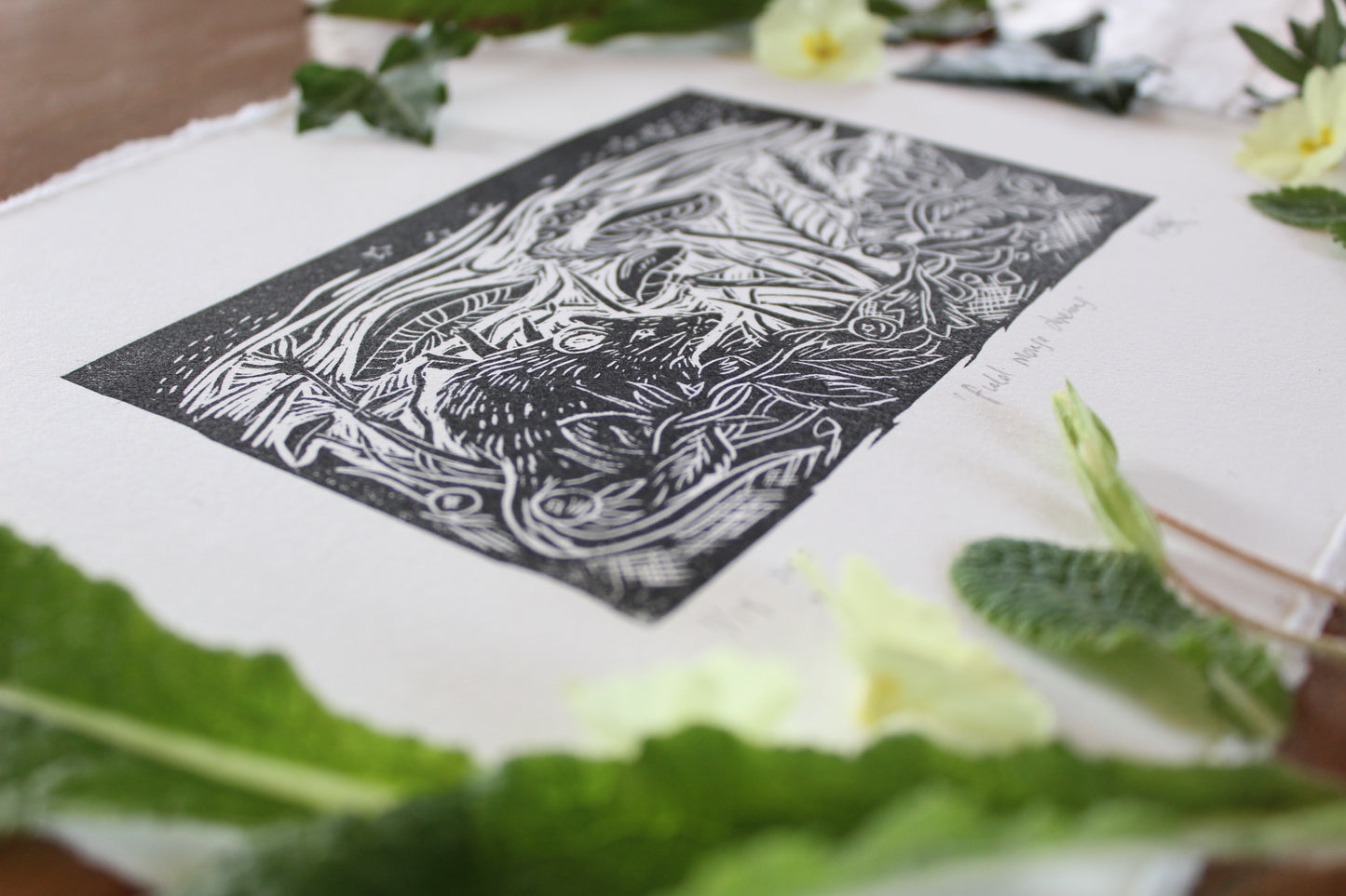 'Door Mouse Dreams' Limited edition lino print, 16x12 cm