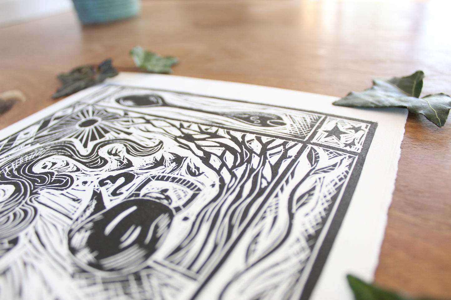 'Winter Sun' Limited edition lino print, 25x18cm
