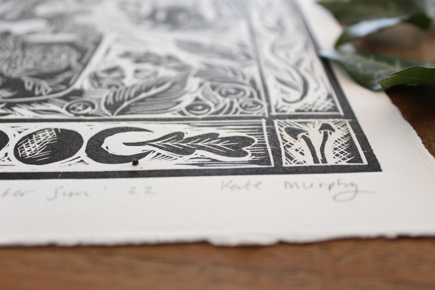 'Winter Sun' Limited edition lino print, 25x18cm