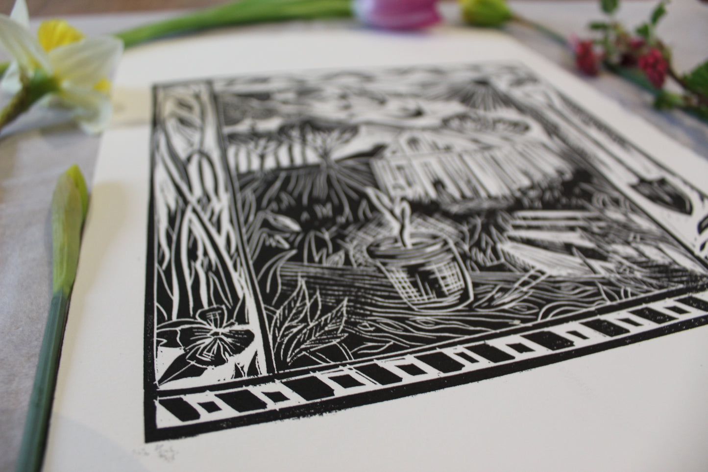 'Aries' season print 2023, limited edition lino print, 21 x 21cm