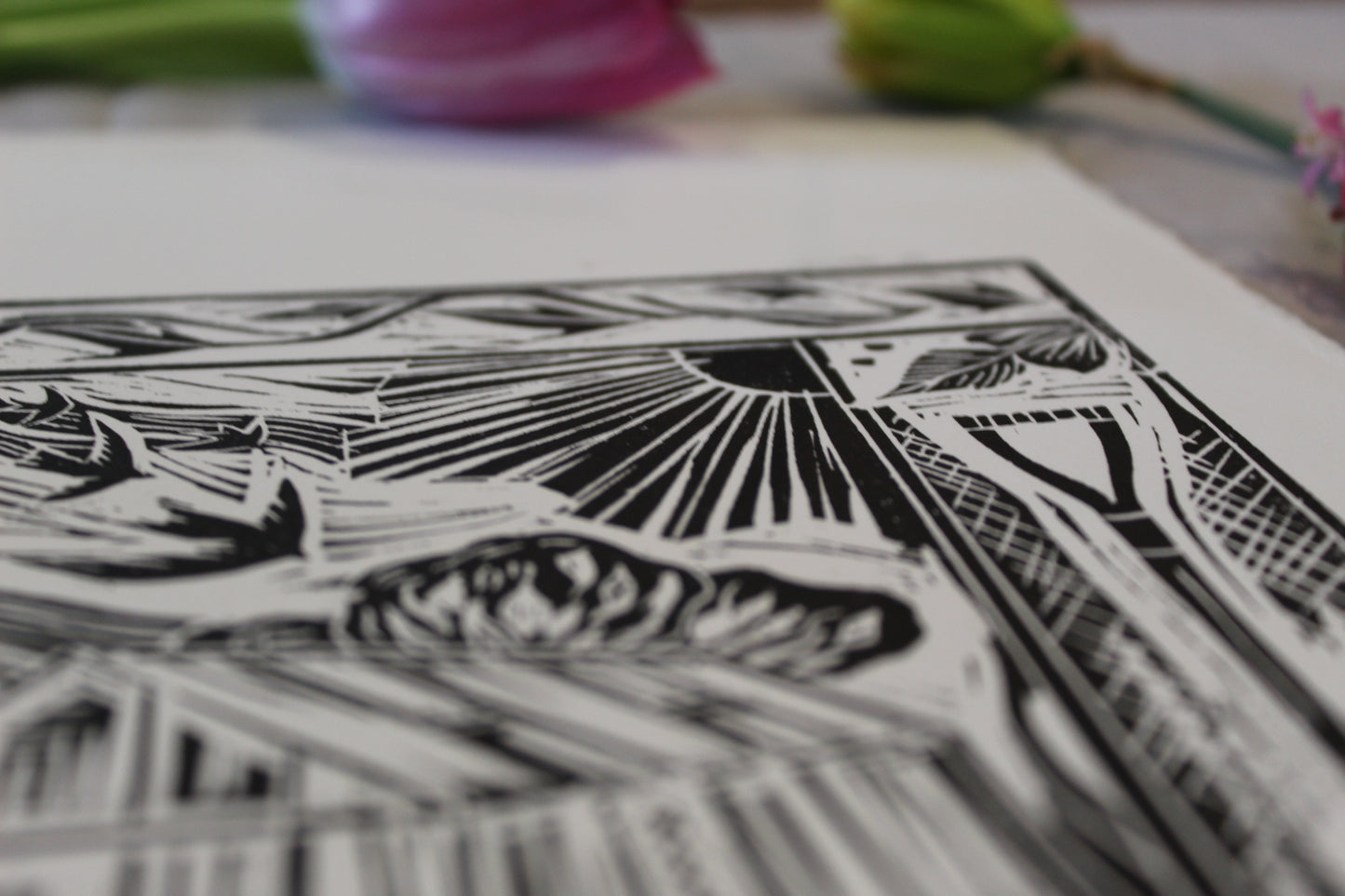 'Aries' season print 2023, limited edition lino print, 21 x 21cm