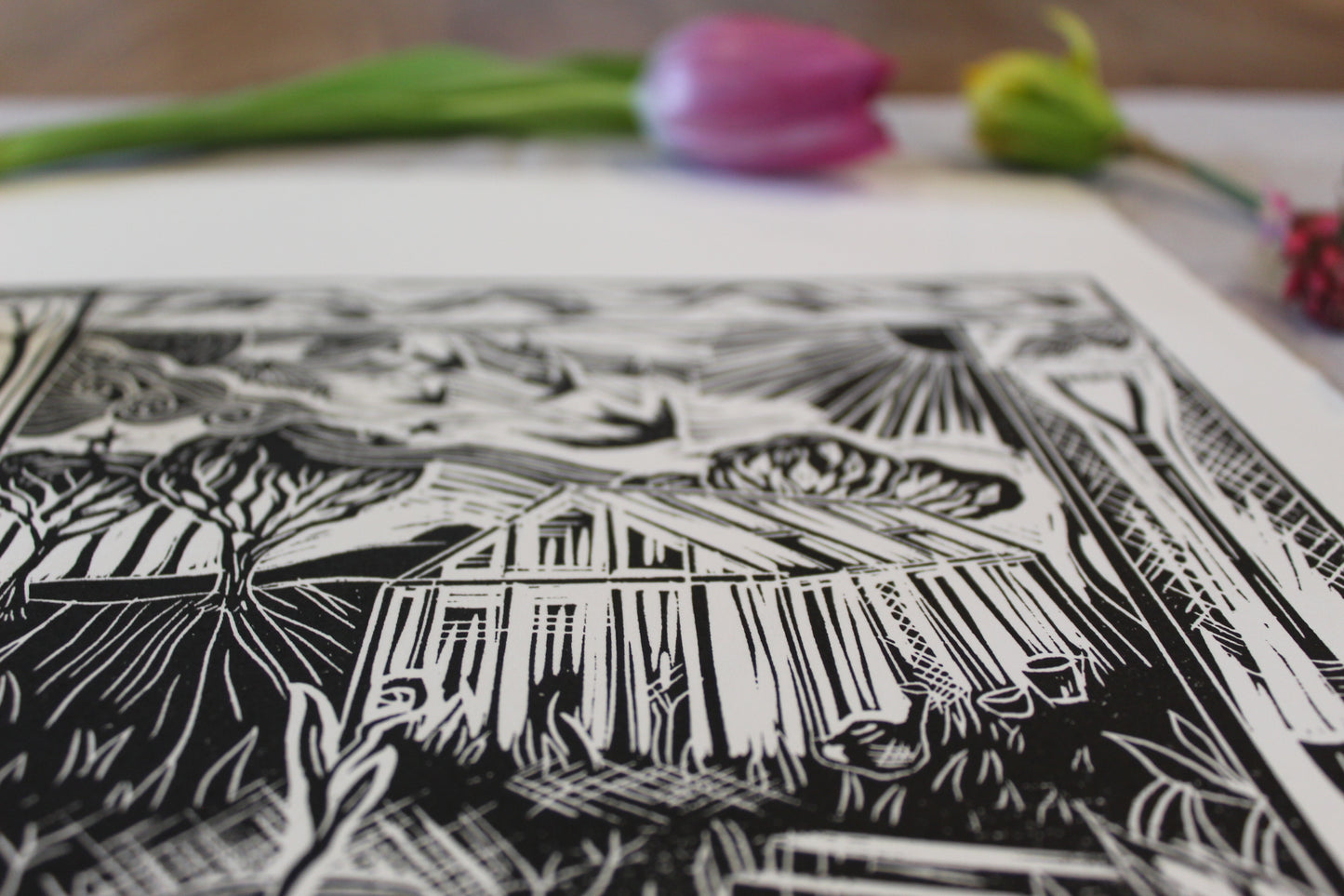 'Aries' season print 2023, limited edition lino print, 21 x 21cm