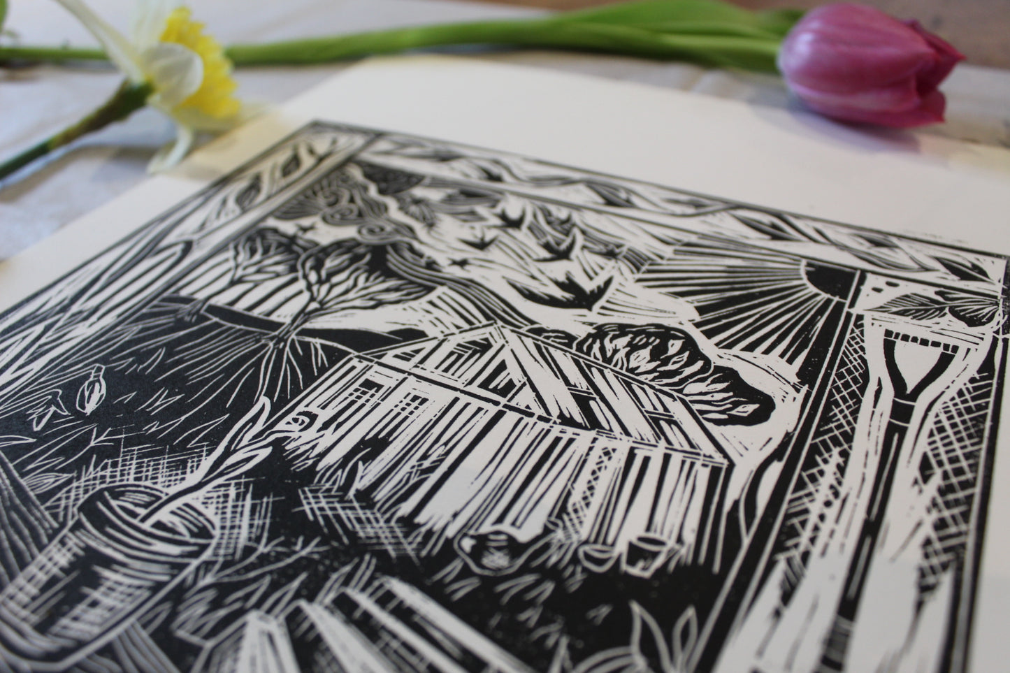 'Aries' season print 2023, limited edition lino print, 21 x 21cm