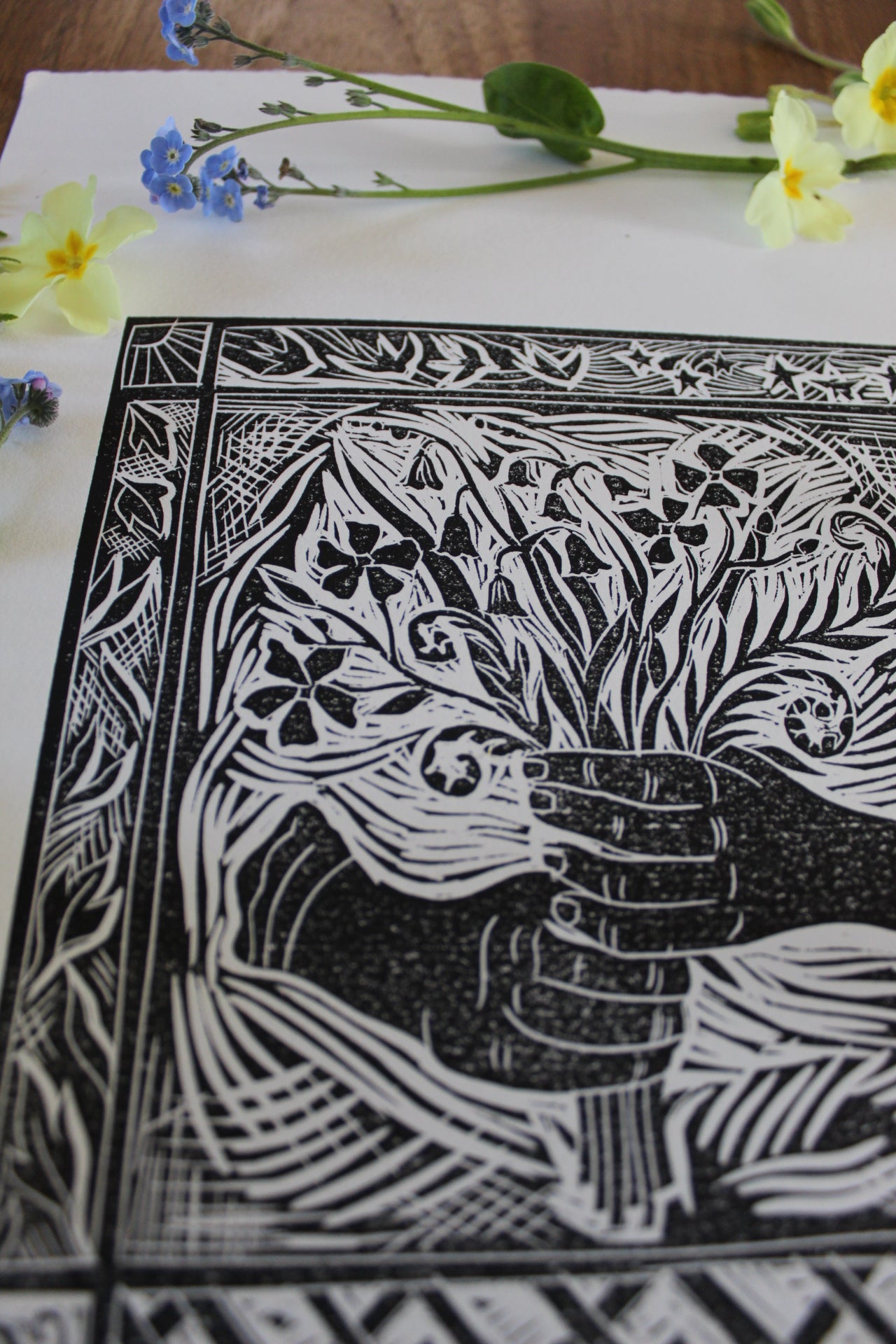 'Taurus 2023' limited edition Zodiac lino Print, 20cm x20cm