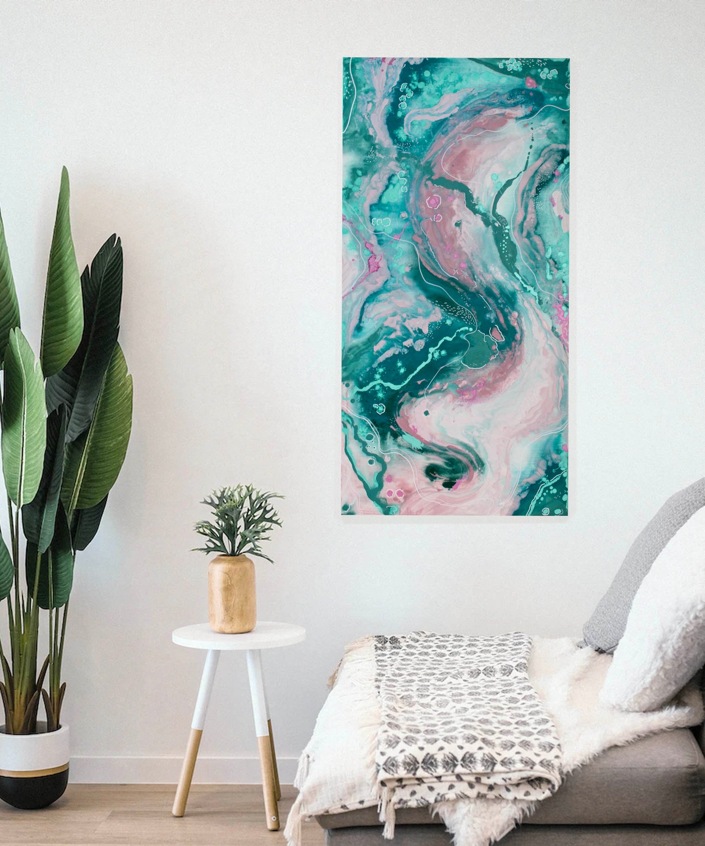 'Ocean Pearl' Original painting on canvas 100 x 50cm