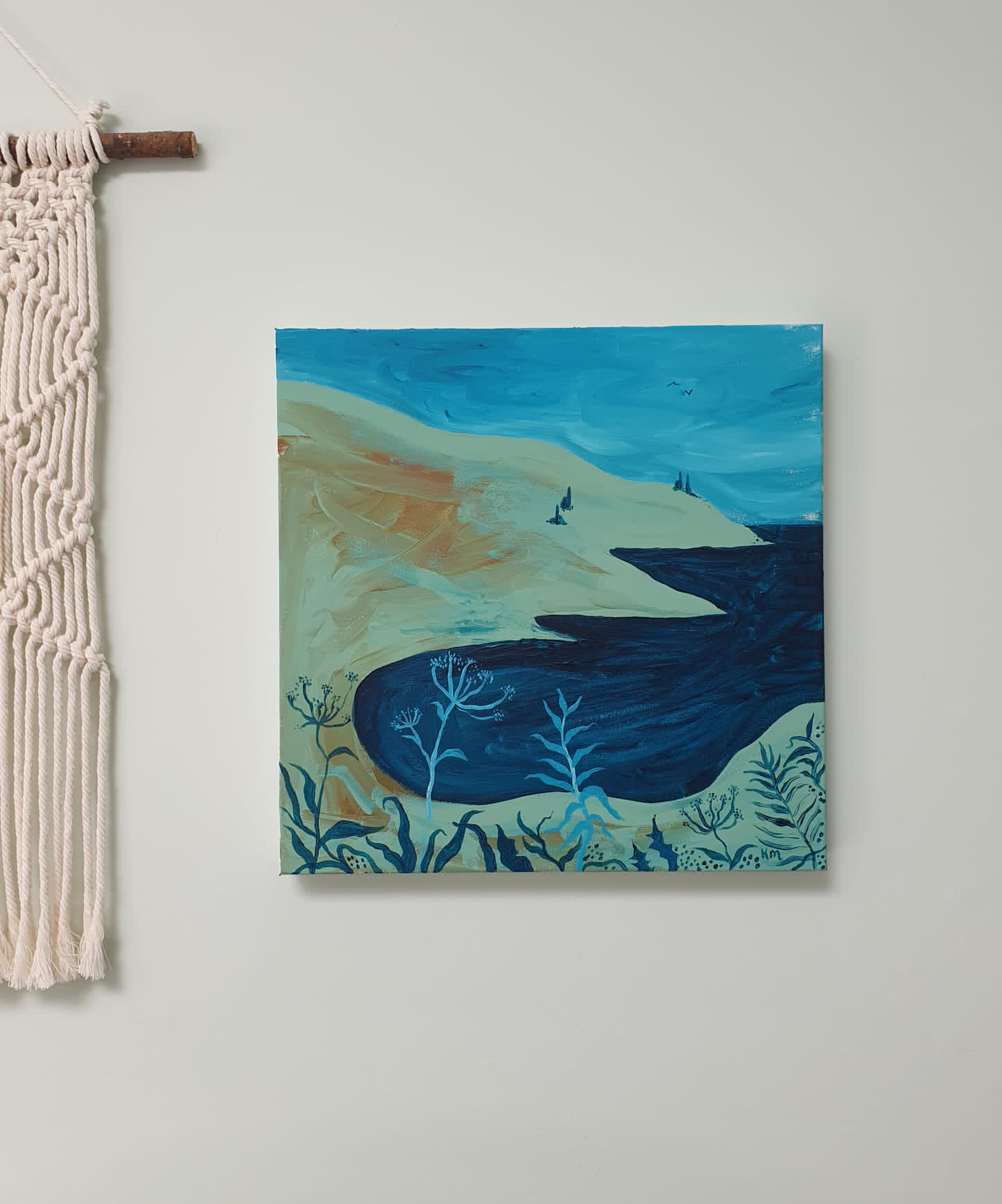 'Botallack Blue' Original painting on canvas 40cmx40cm