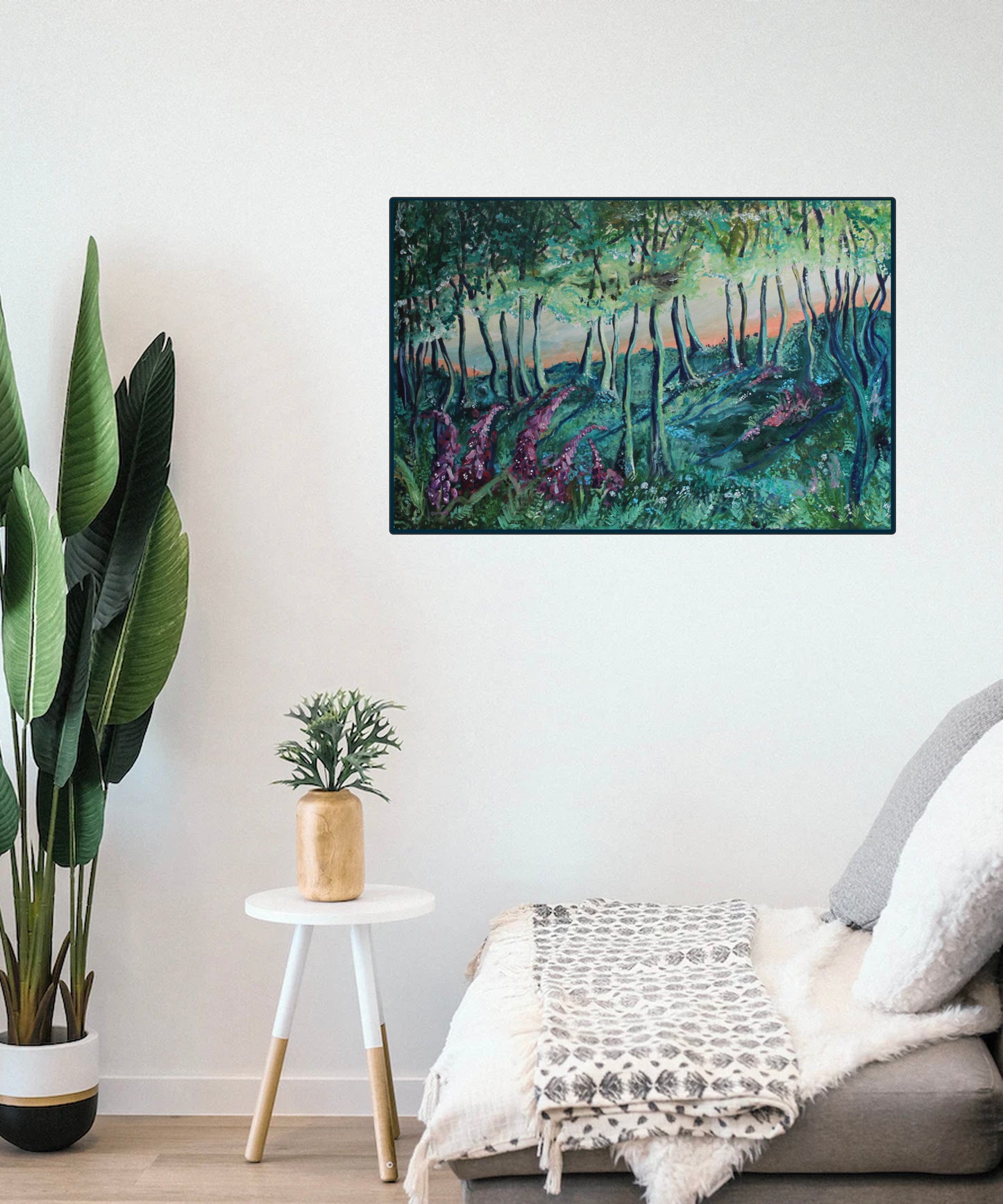 'Last of the summer foxgloves' Original Oil on Canvas 80x50cm